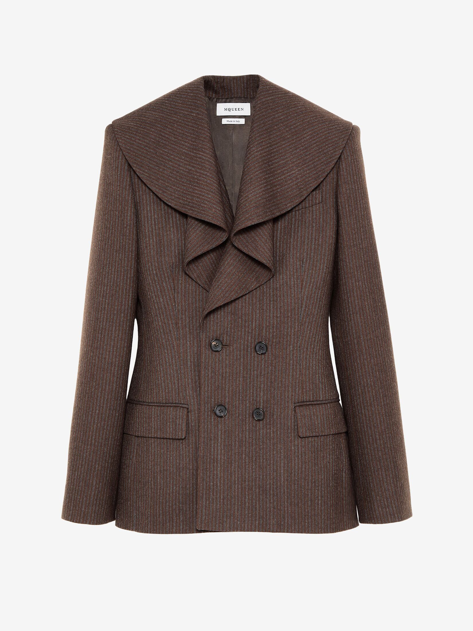 Alexander McQueen brown waterfall tailored jacket