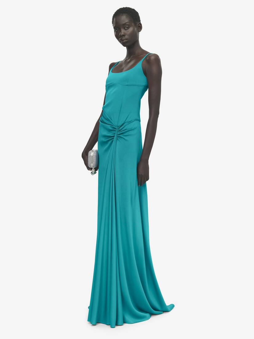 Asymmetric Drape Evening Dress | Alexander McQueen - image 3