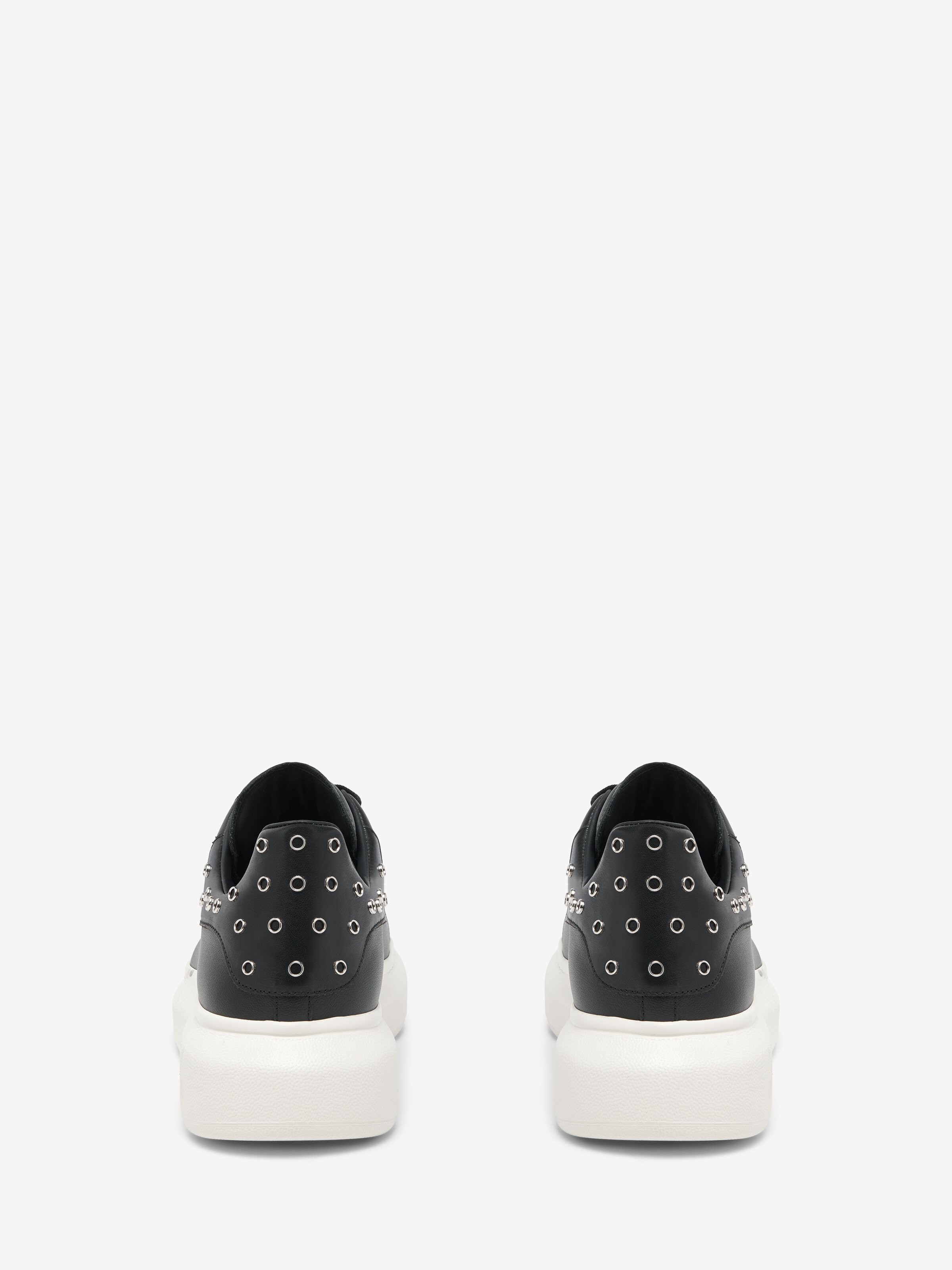Men's Oversized Sneaker in Black/Silver in Calf Leather | Alexander McQueen - image 4