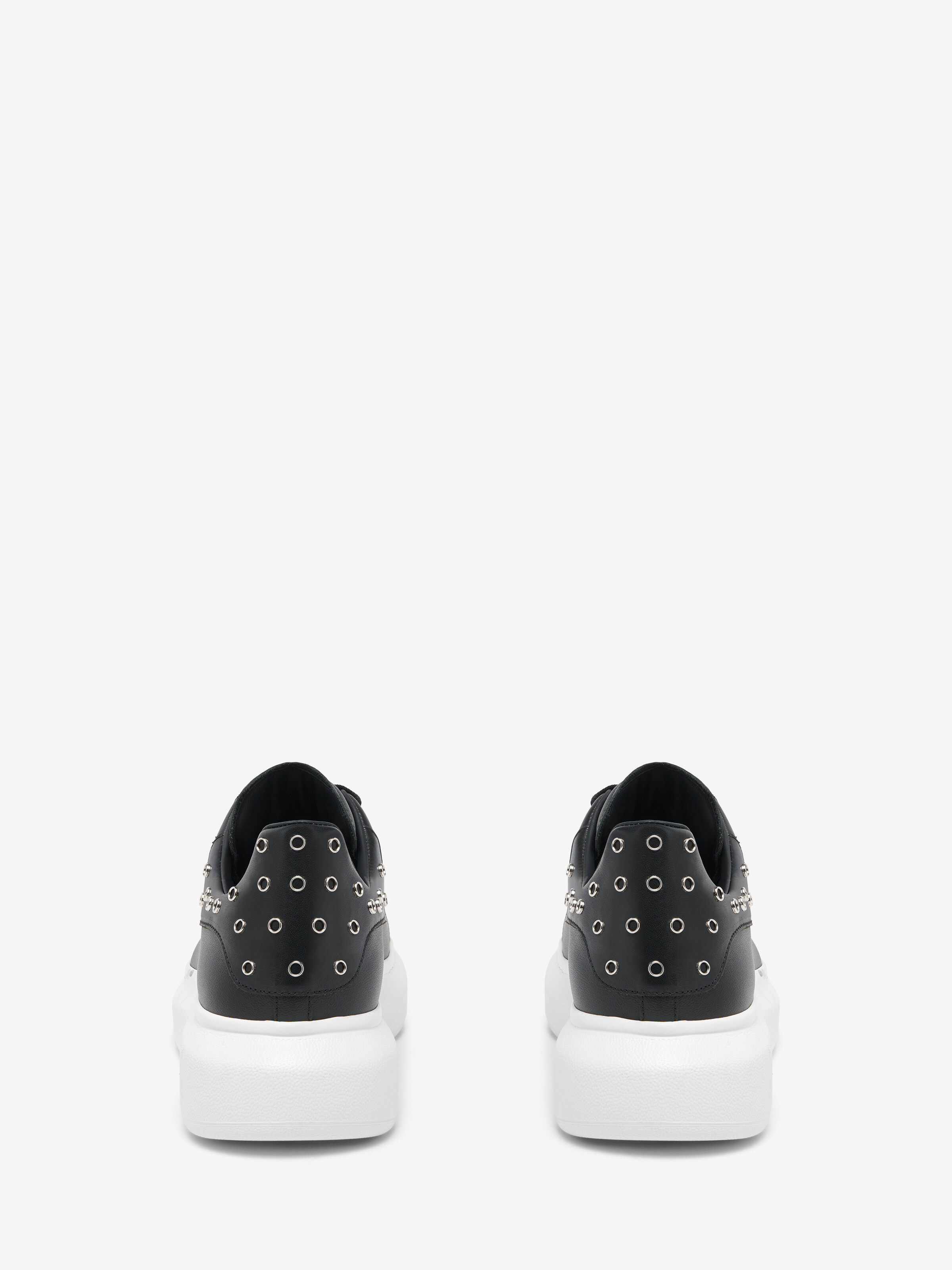 Men's Oversized Sneaker in Black/Silver in Calf Leather | Alexander McQueen - image 4