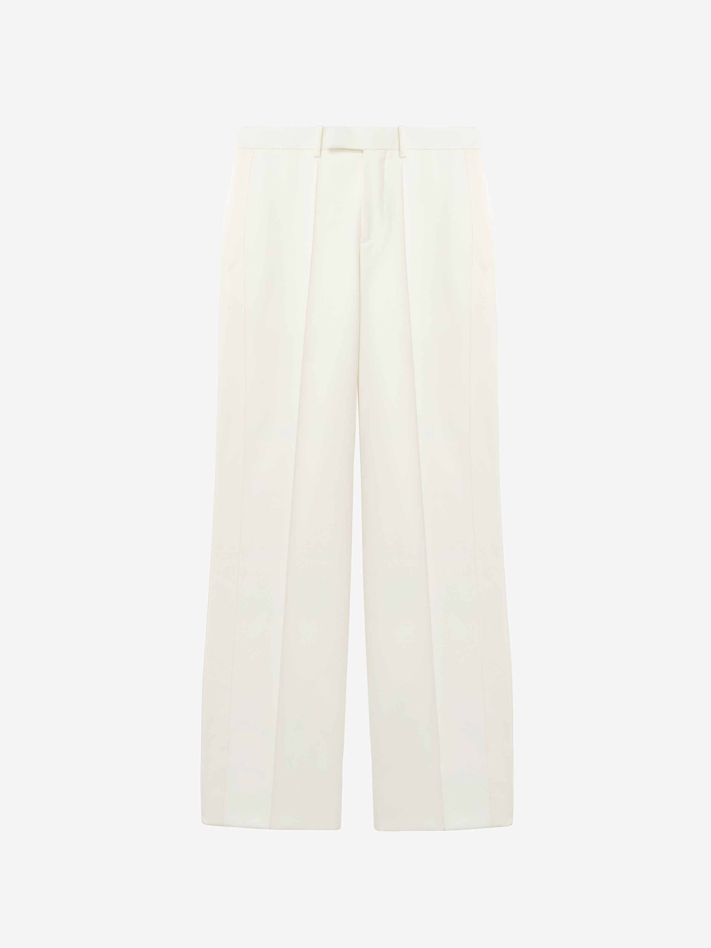 Men's Wide Leg Evening Trousers in Ivory in 100% Wool | Alexander McQueen - image 1