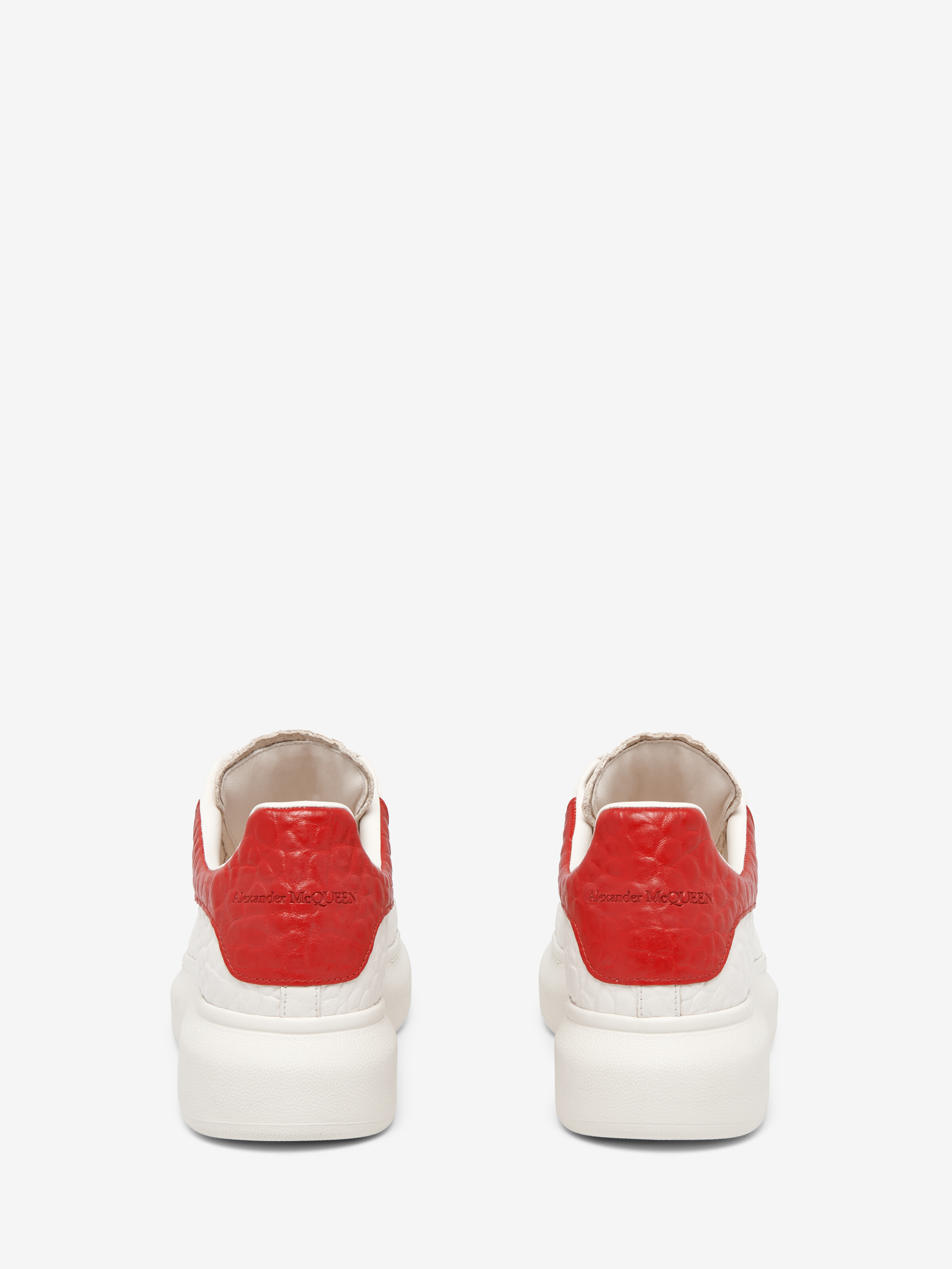Sneakers Oversize pour Homme en Blanc Cassé/Rouge in Shearling | Alexander McQueen - image 3