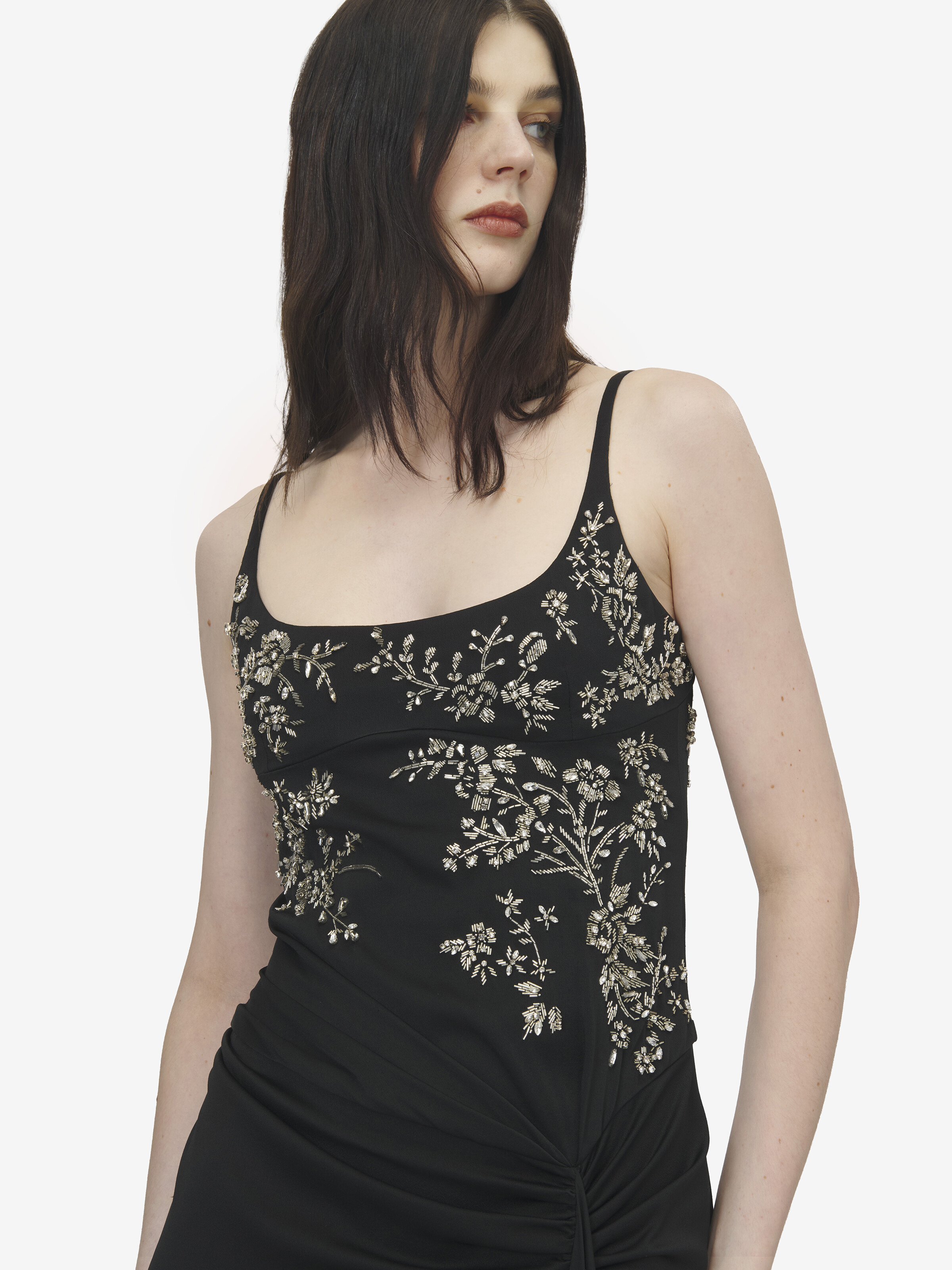 花卉刺绣晚宴连衣裙 in  粘胶纤维,  醋酸纤维 | Alexander McQueen - image 5