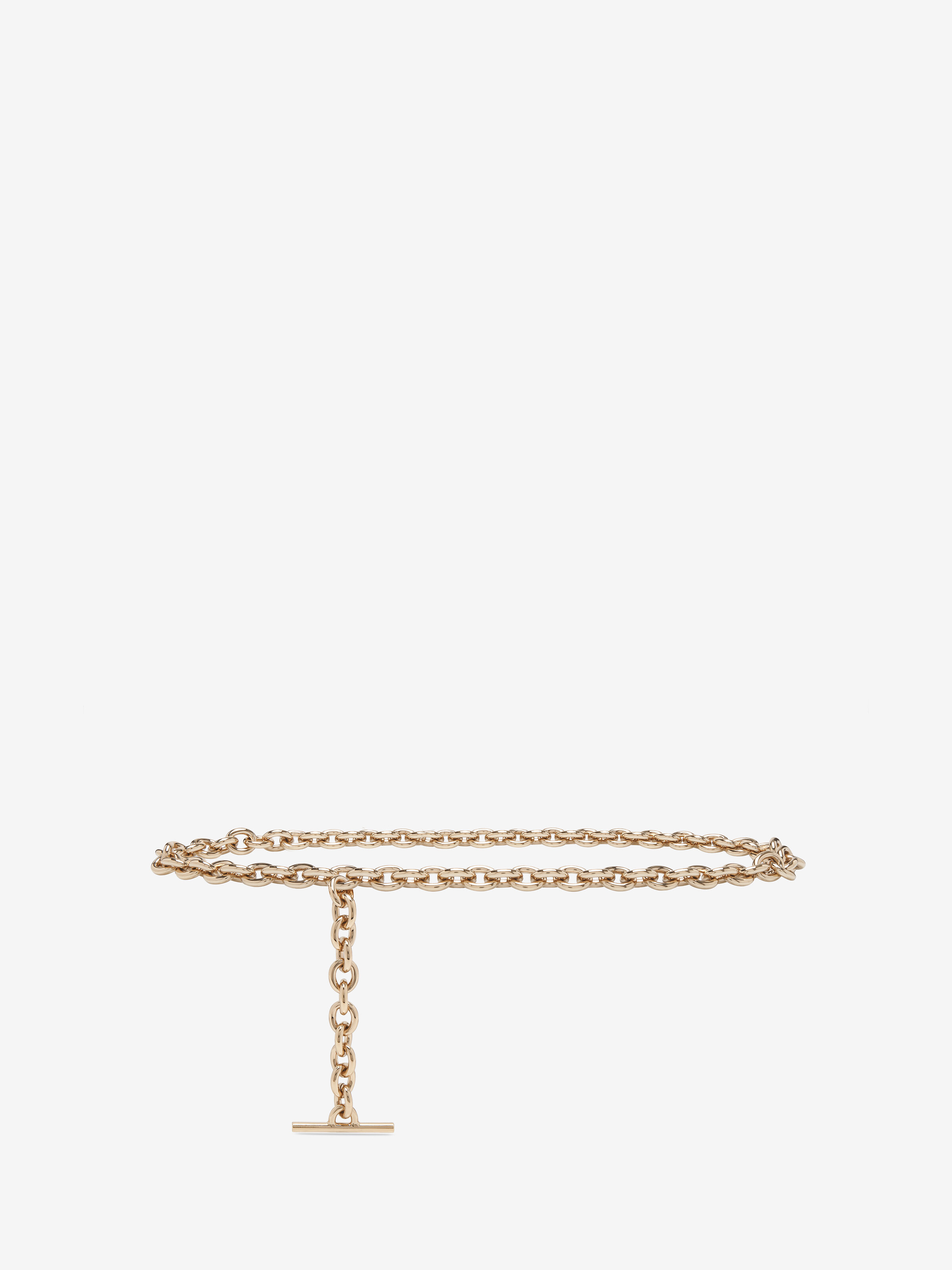 Women's T-Bar Chain Belt in Pale Gold in Brass | Alexander McQueen - image 3