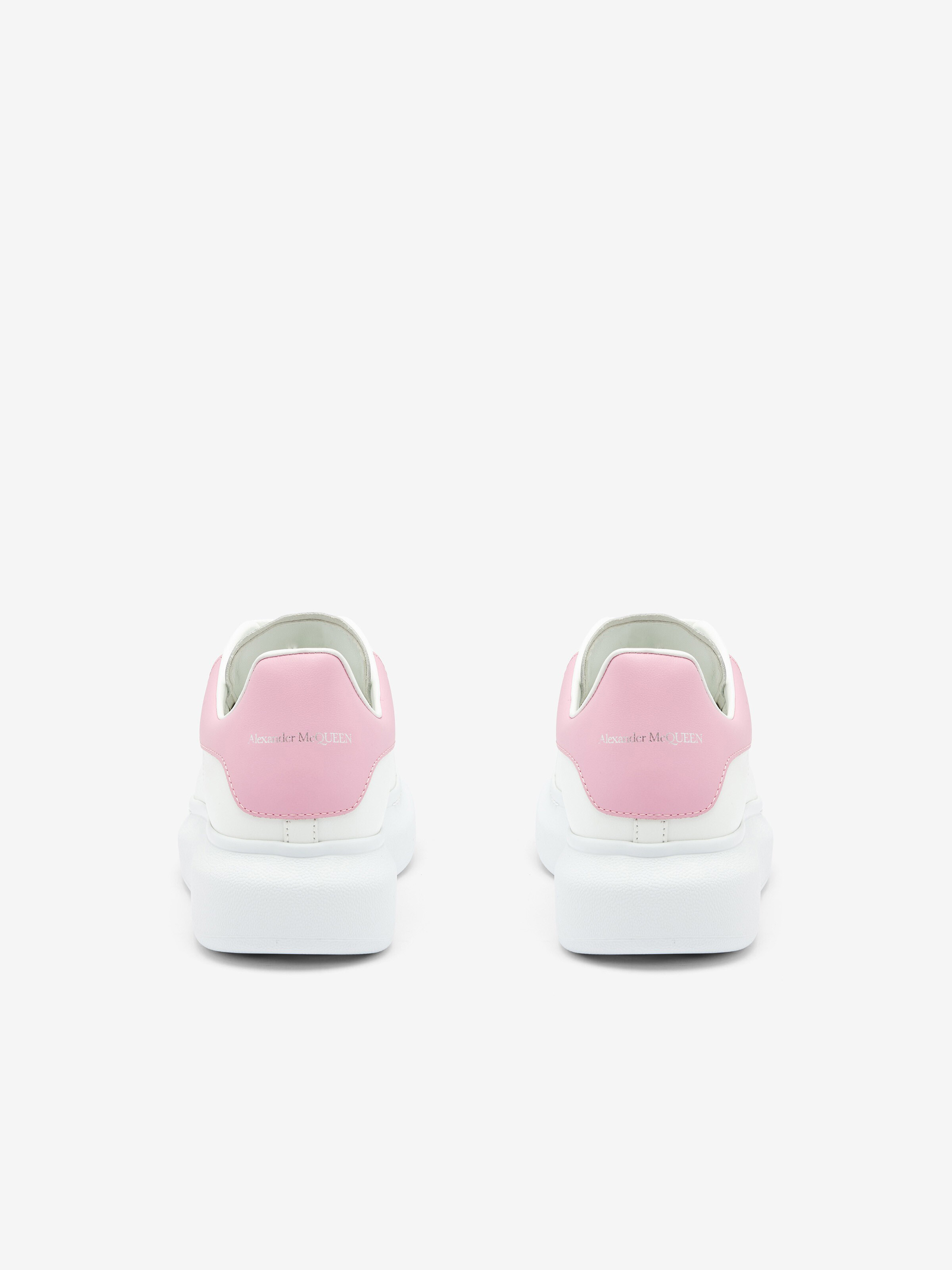 Women's Oversized Sneaker in White/Pink in Calf Leather | Alexander McQueen - image 2