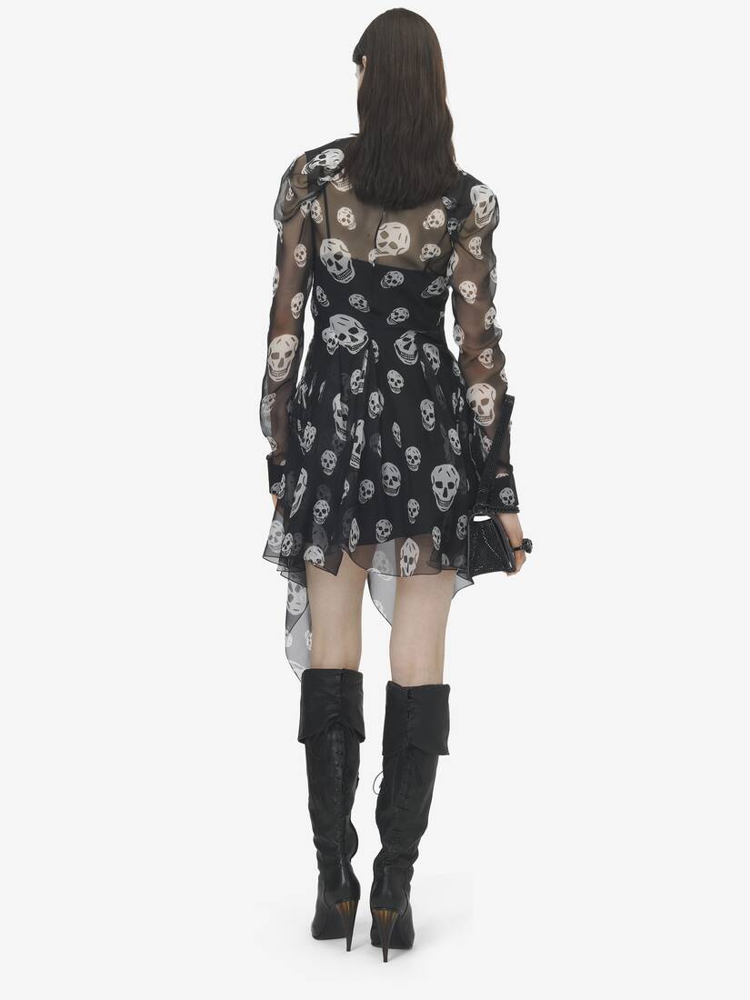 Silk Skull Print Wrap Dress | Alexander McQueen - image 4