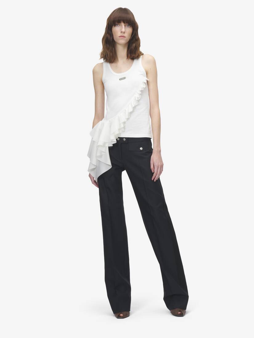 Asymmetric Ruffle Tank Top | Alexander McQueen - image 2