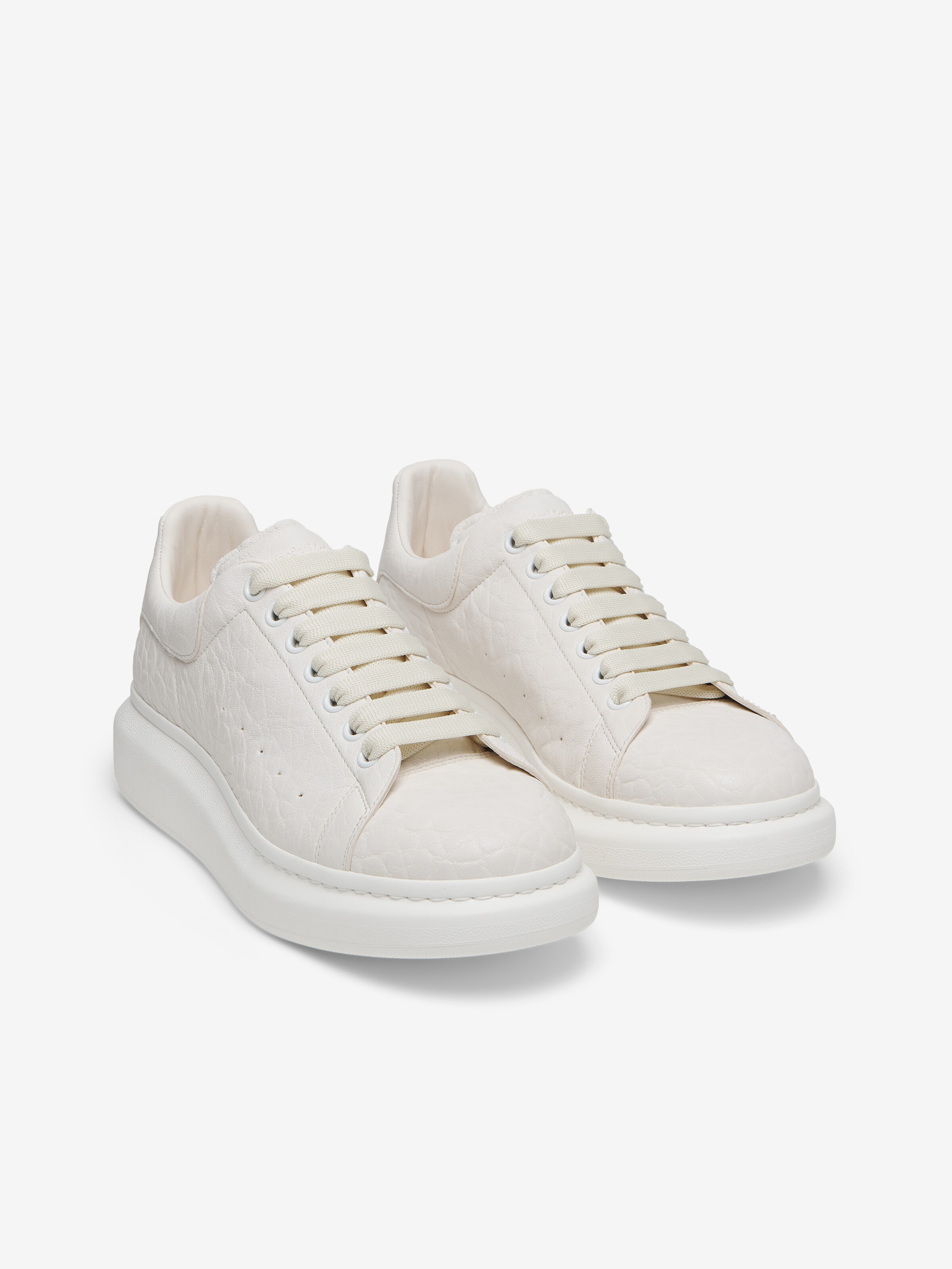 Men's Oversized Sneaker in Off White in Shearling | Alexander McQueen - image 3