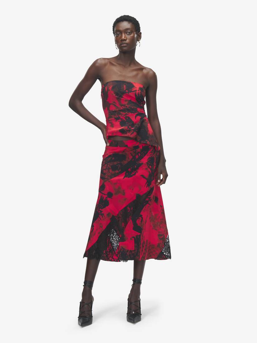 Floral Slashed Midi Skirt | Alexander McQueen - image 2