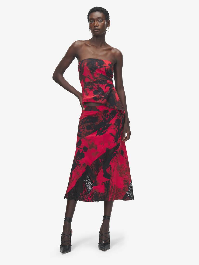 Floral Slashed Midi Skirt | Alexander McQueen - image 2