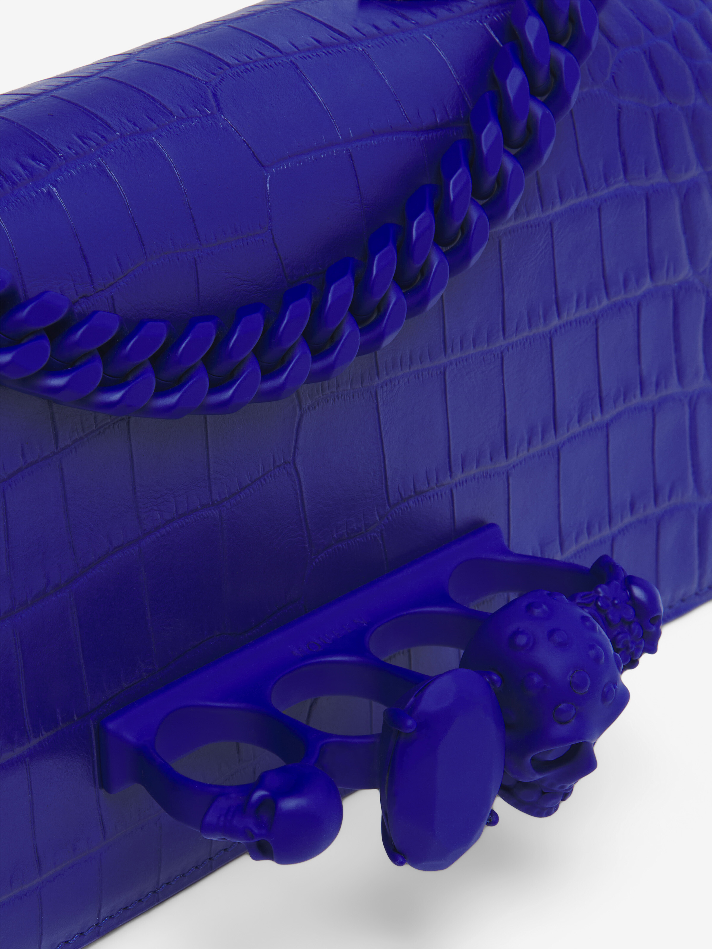 Women's Jewelled Shoulder Mini in Blue in 100% Calf Leather | Alexander McQueen - image 6