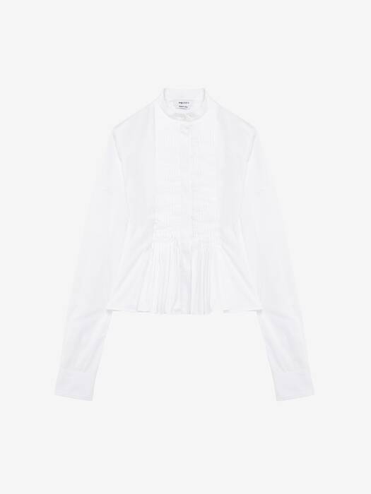 Women's Peplum Shirt in Optical White | McQueen US