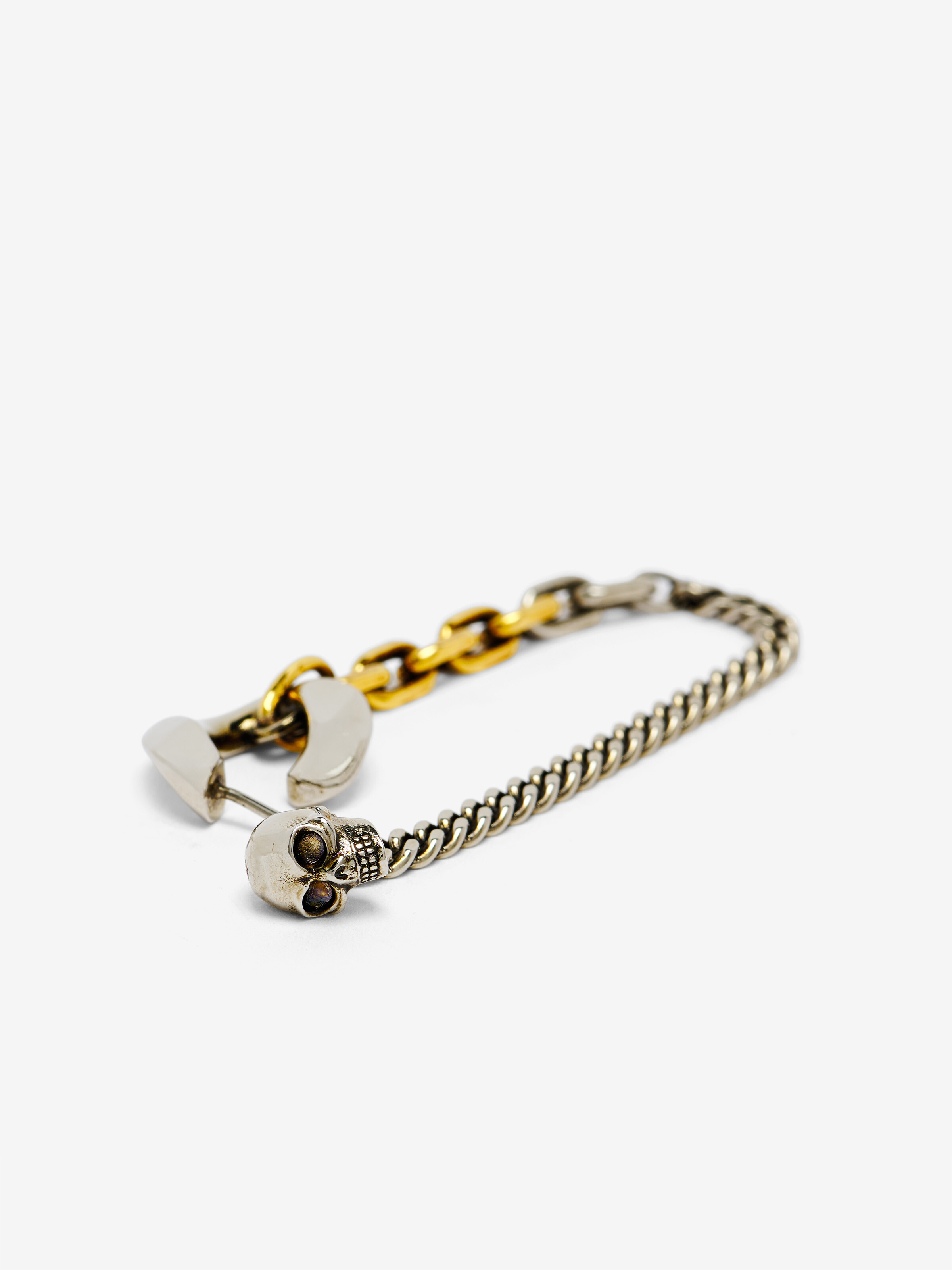 Women's Dual Chain Earrings in Silver-finish/Gold-finish in Brass | Alexander McQueen - image 5