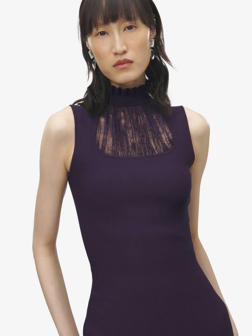 Lace Panel Midi Dress