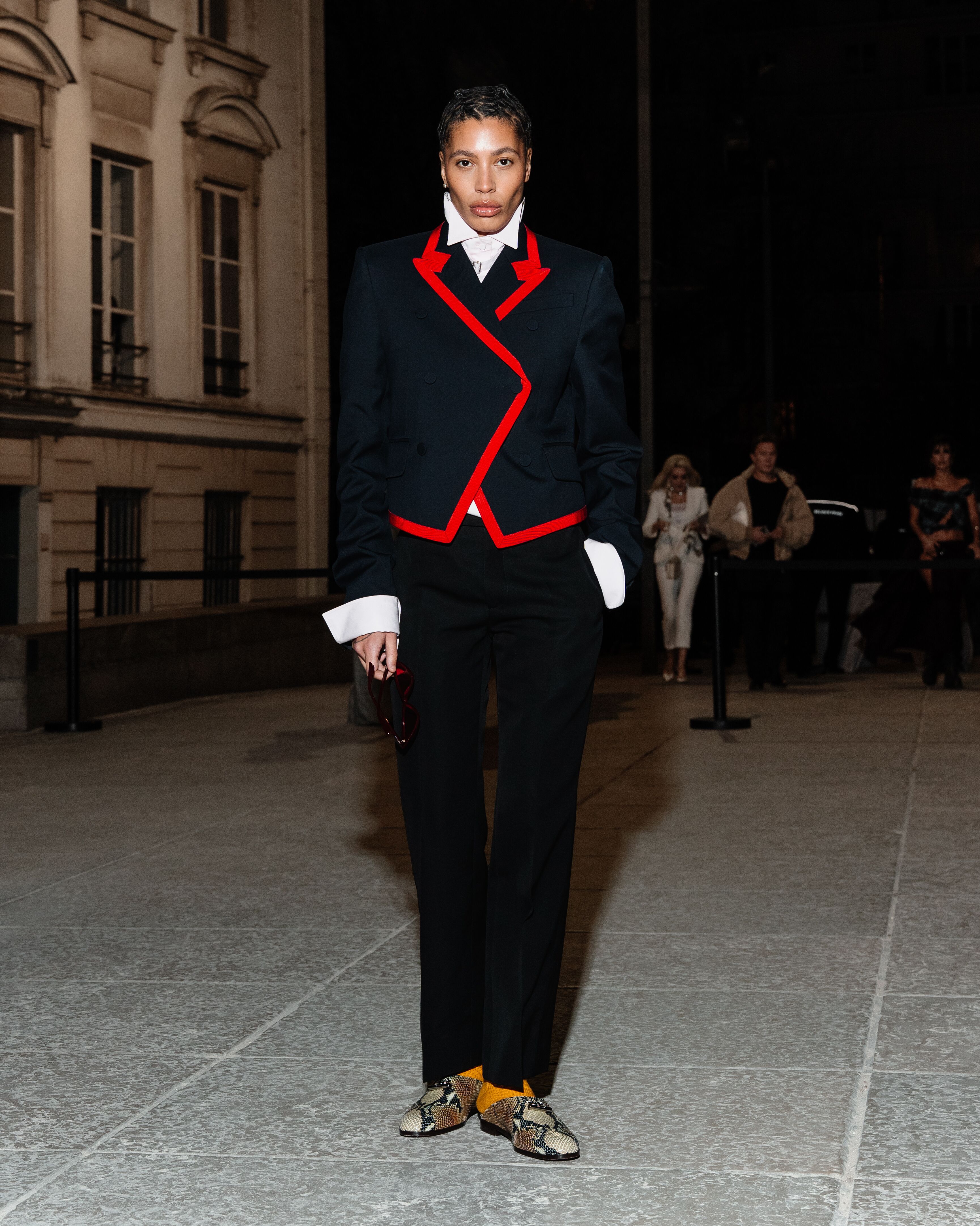 Kai Isaiah Jamal arriving at McQueen Autumn Winter 2025 Show