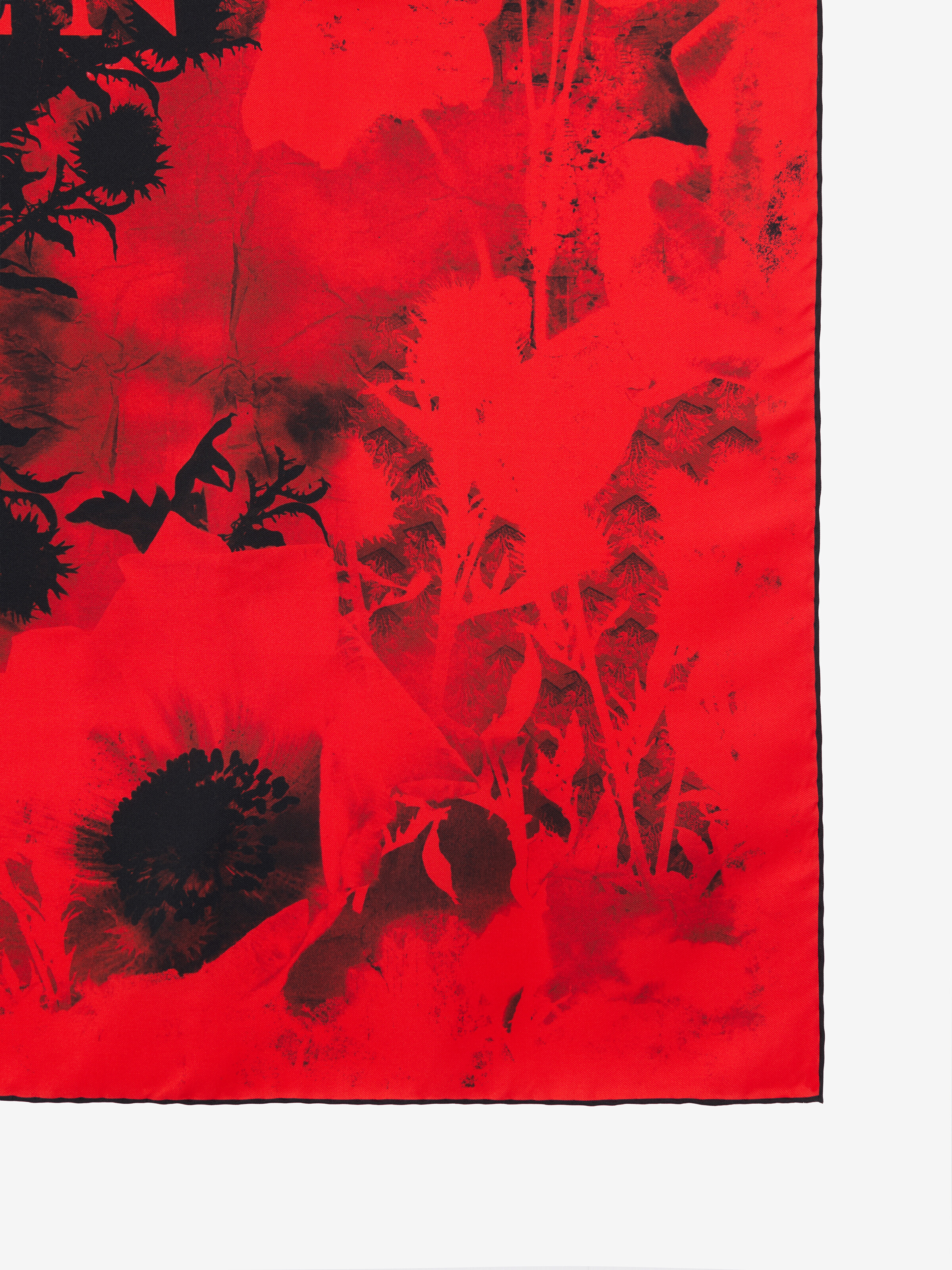 Foulard Floral pour Femme en Rouge/Noir in 100% Soie | Alexander McQueen - image 3