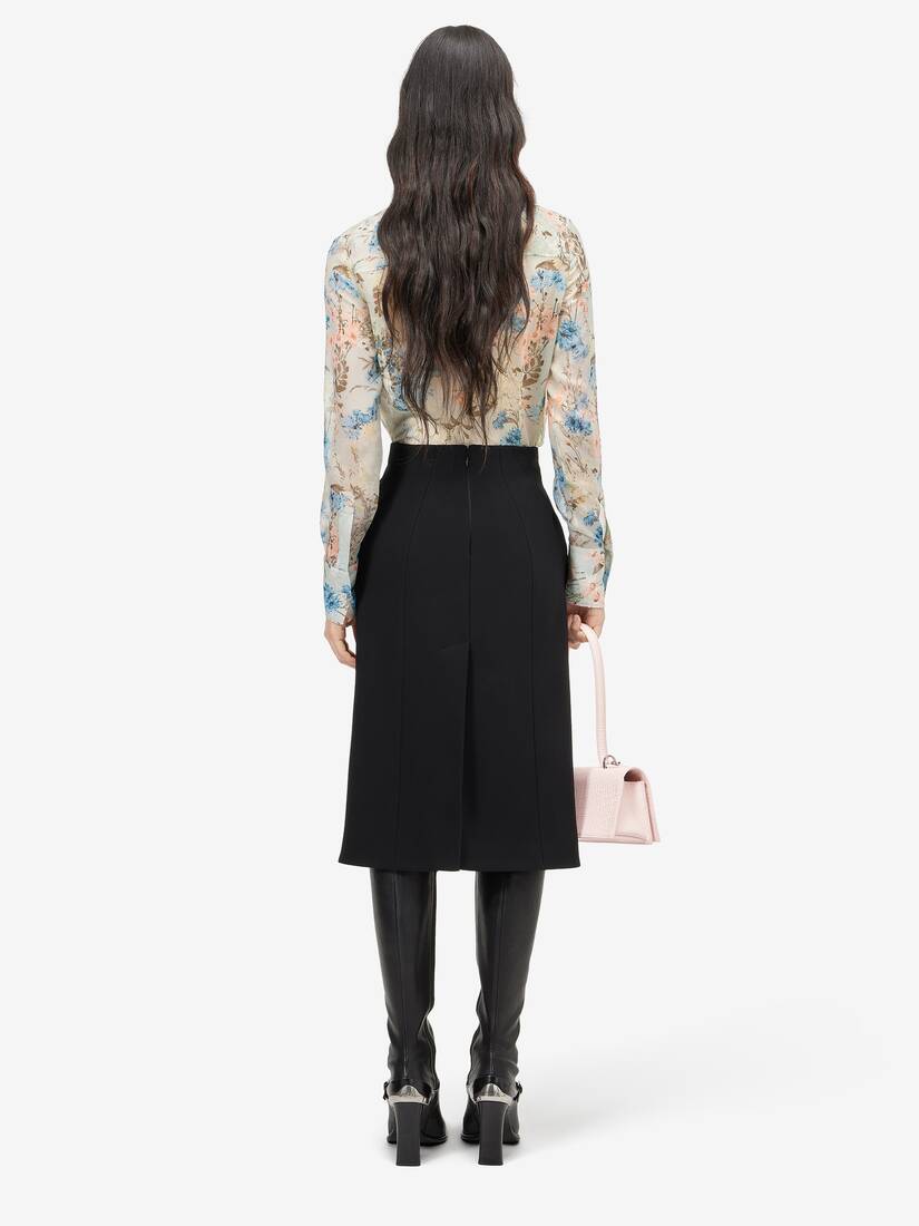 Camicia Wallpaper Floral con cravatta | Alexander McQueen - image 4