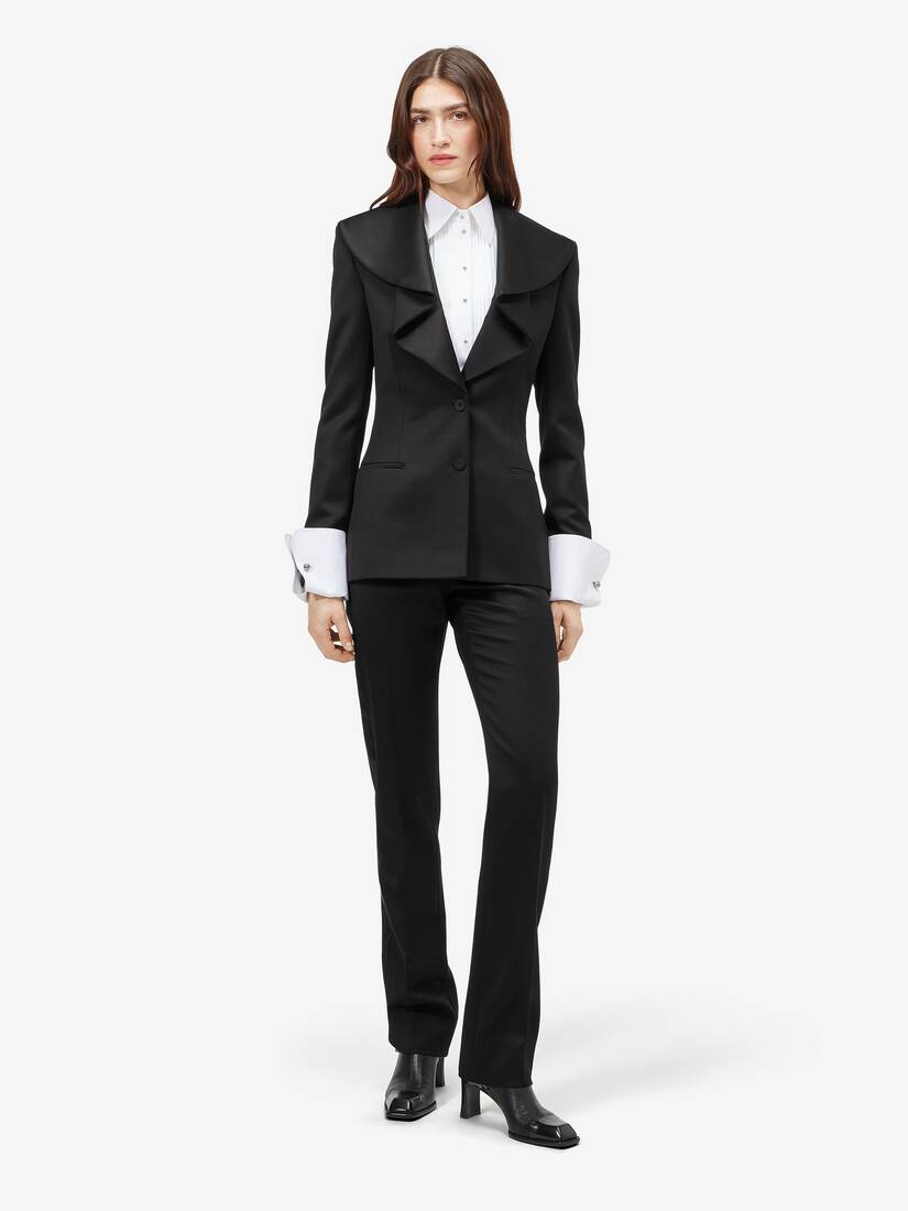 Waterfall Collar Single-breasted Jacket | Alexander McQueen - image 2