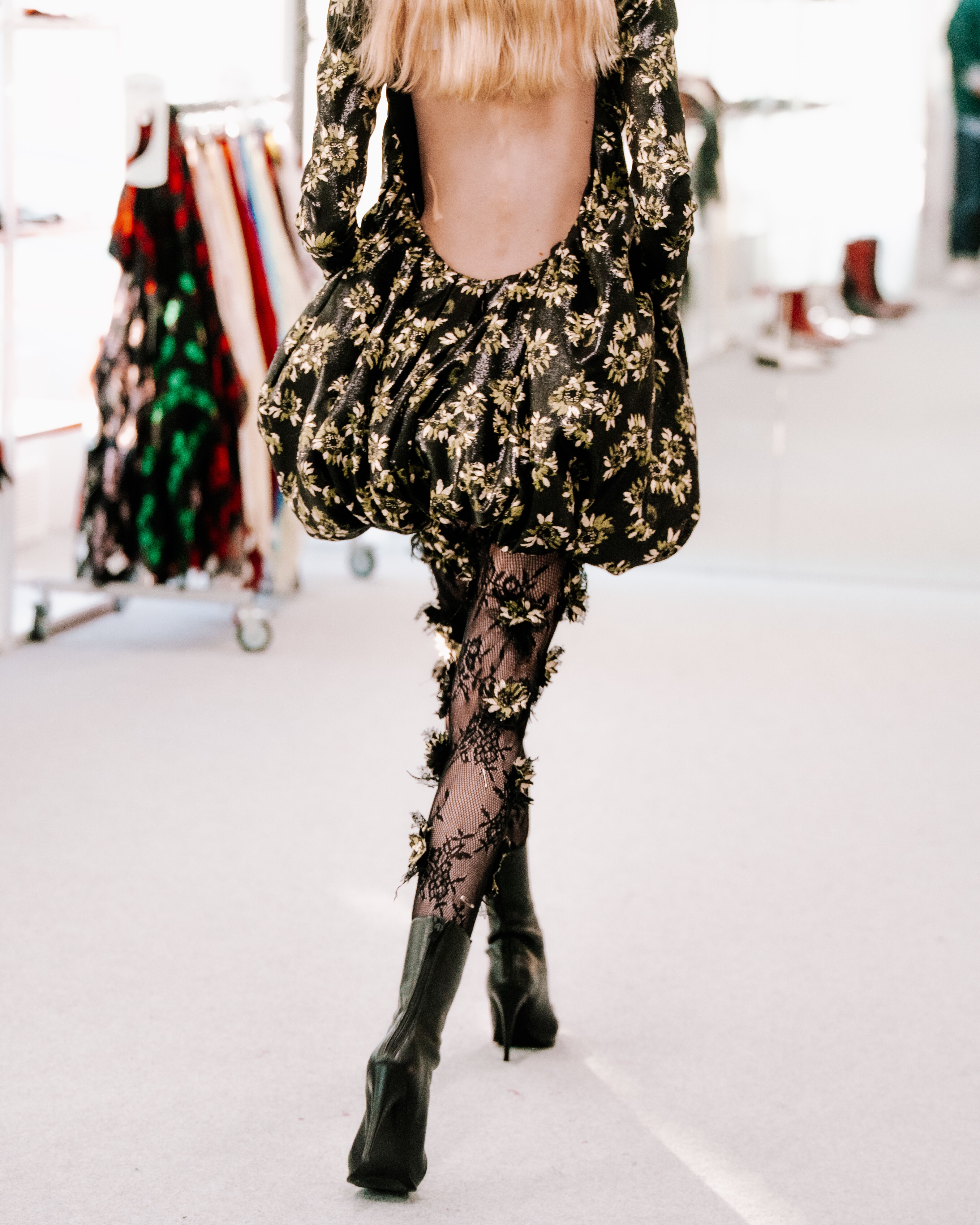 Model in fitting for McQueen Autumn Winter 2025 show