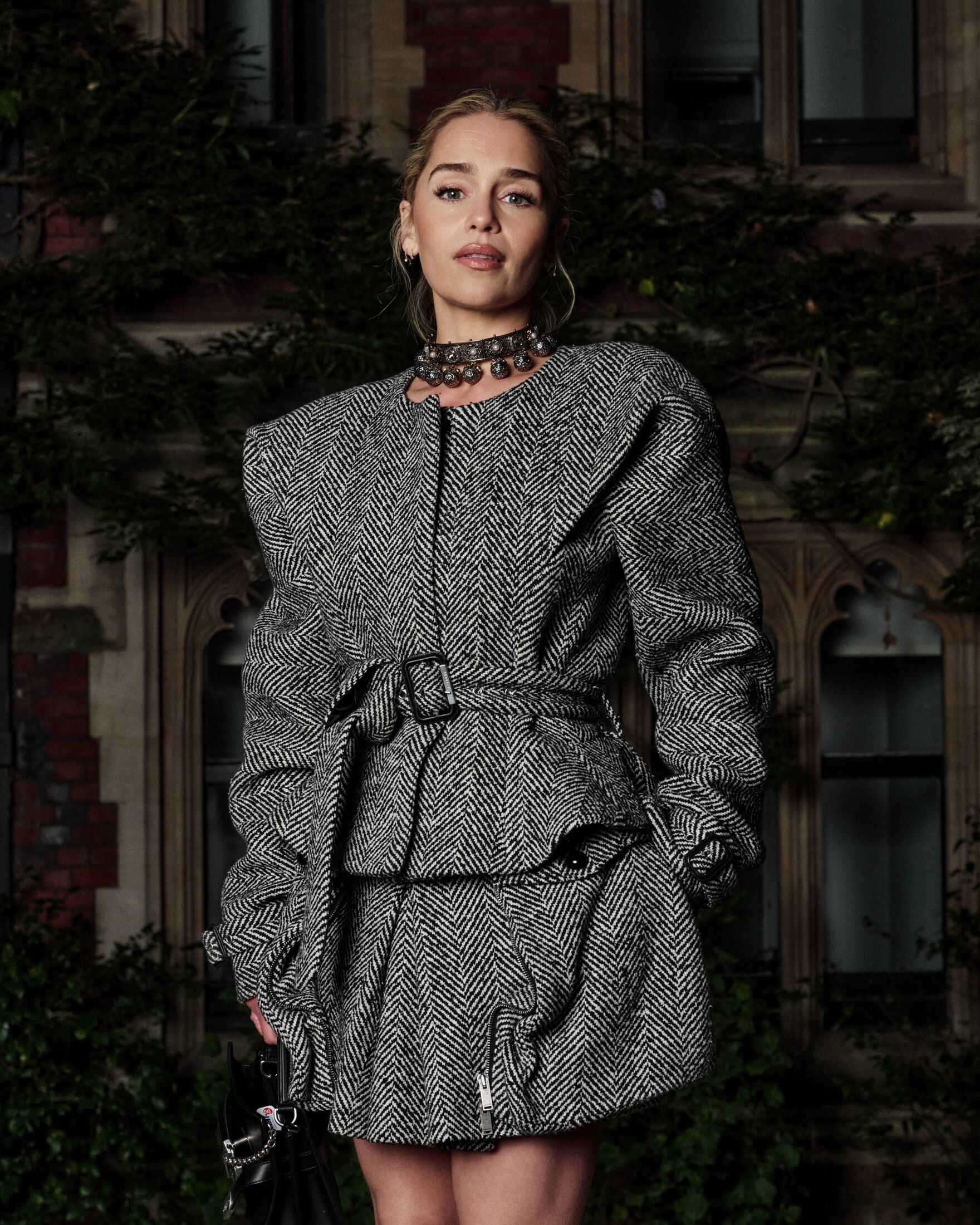 Emilia Clarke wearing Alexander McQueen
