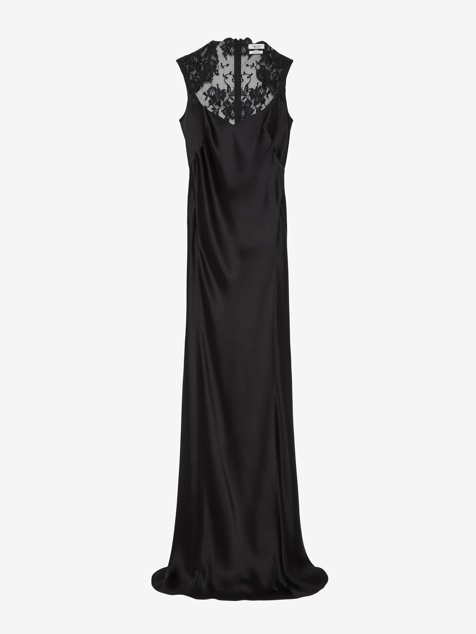 Floral Lace Evening Dress in Black