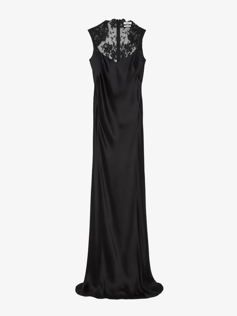 Alexander McQueen black lace back evening dress