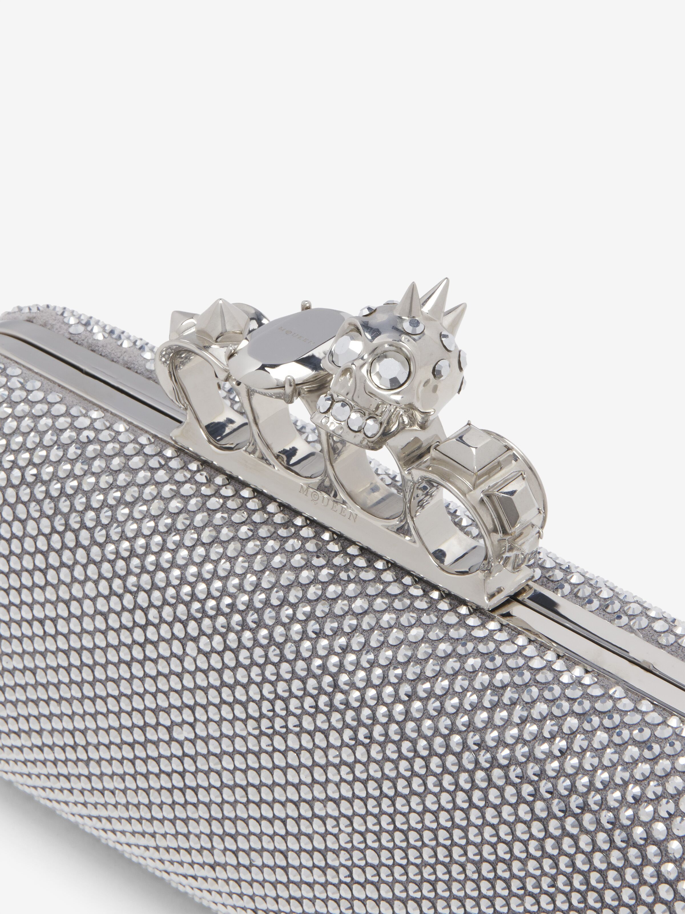 Longue minaudière Knuckle pour Femme en Finition couleur argent in Cuir de veau | Alexander McQueen - image 6