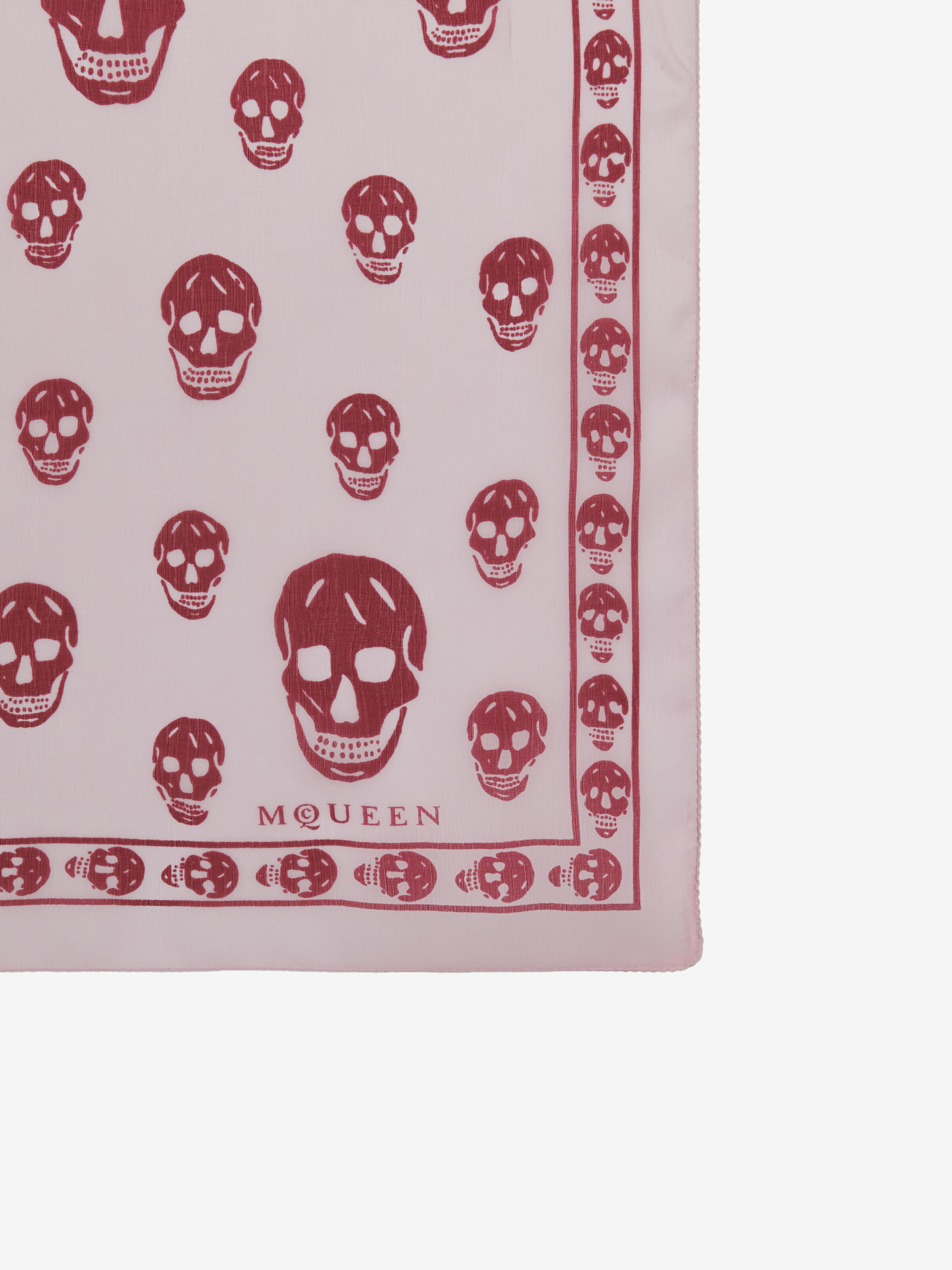 Women's Classic Skull Foulard in Pink in 100% Silk | Alexander McQueen - image 4
