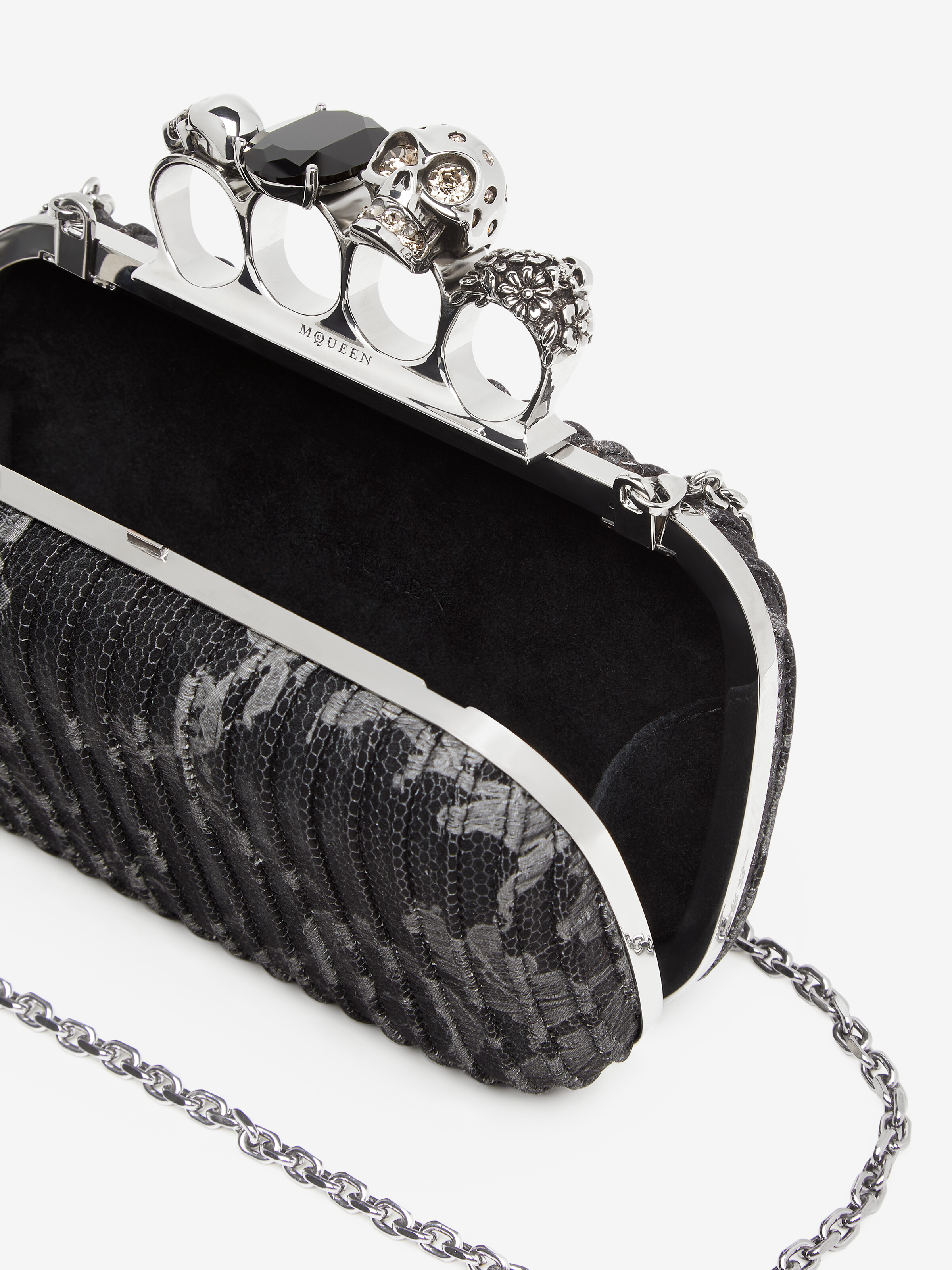 Women's Knuckle Clutch in Black in Lamb Leather  | Alexander McQueen - image 5