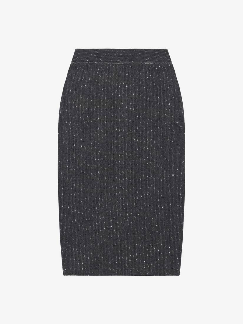 Flecked Pinstripe Slashed Zip Pencil Skirt | Alexander McQueen - image 1