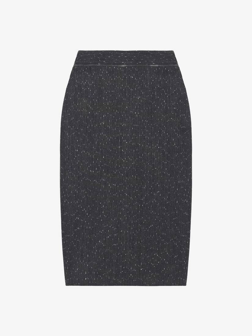 Flecked Pinstripe Slashed Zip Pencil Skirt | Alexander McQueen - image 1
