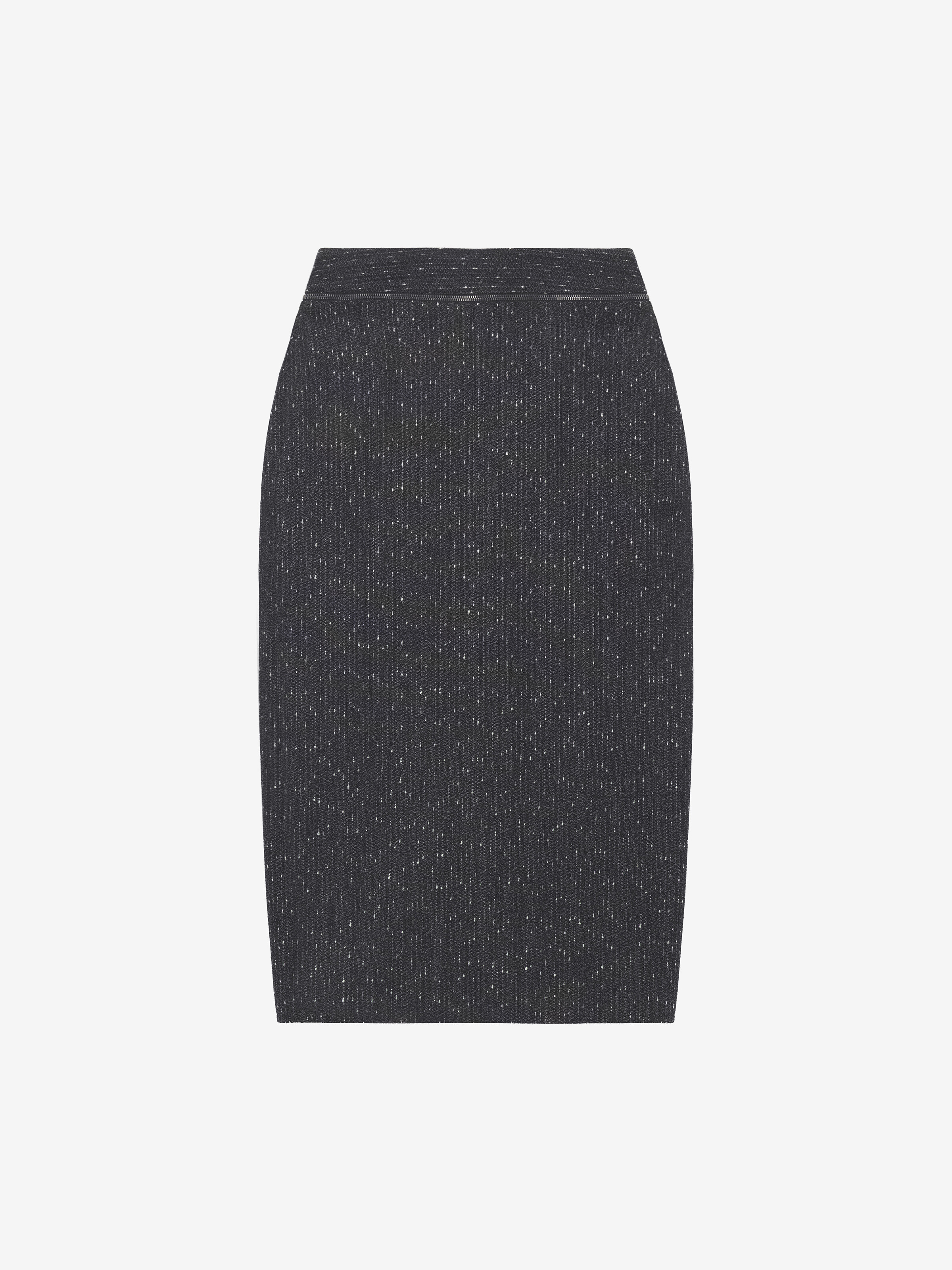 Jupe crayon à motif rayé moucheté pour Femme en Gris in 99% Laine, 1% Polyamide | Alexander McQueen - image 1