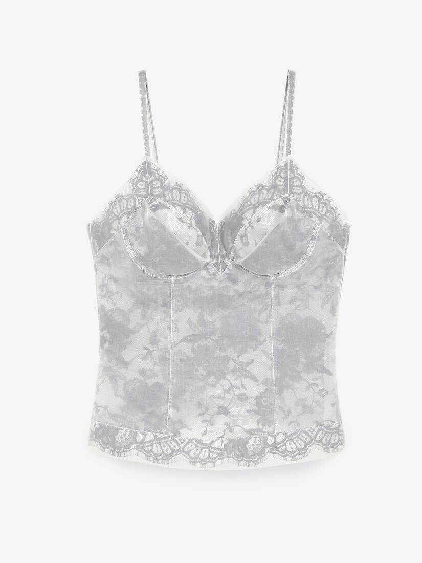 花卉蕾丝欧根纱上衣 | Alexander McQueen - image 1