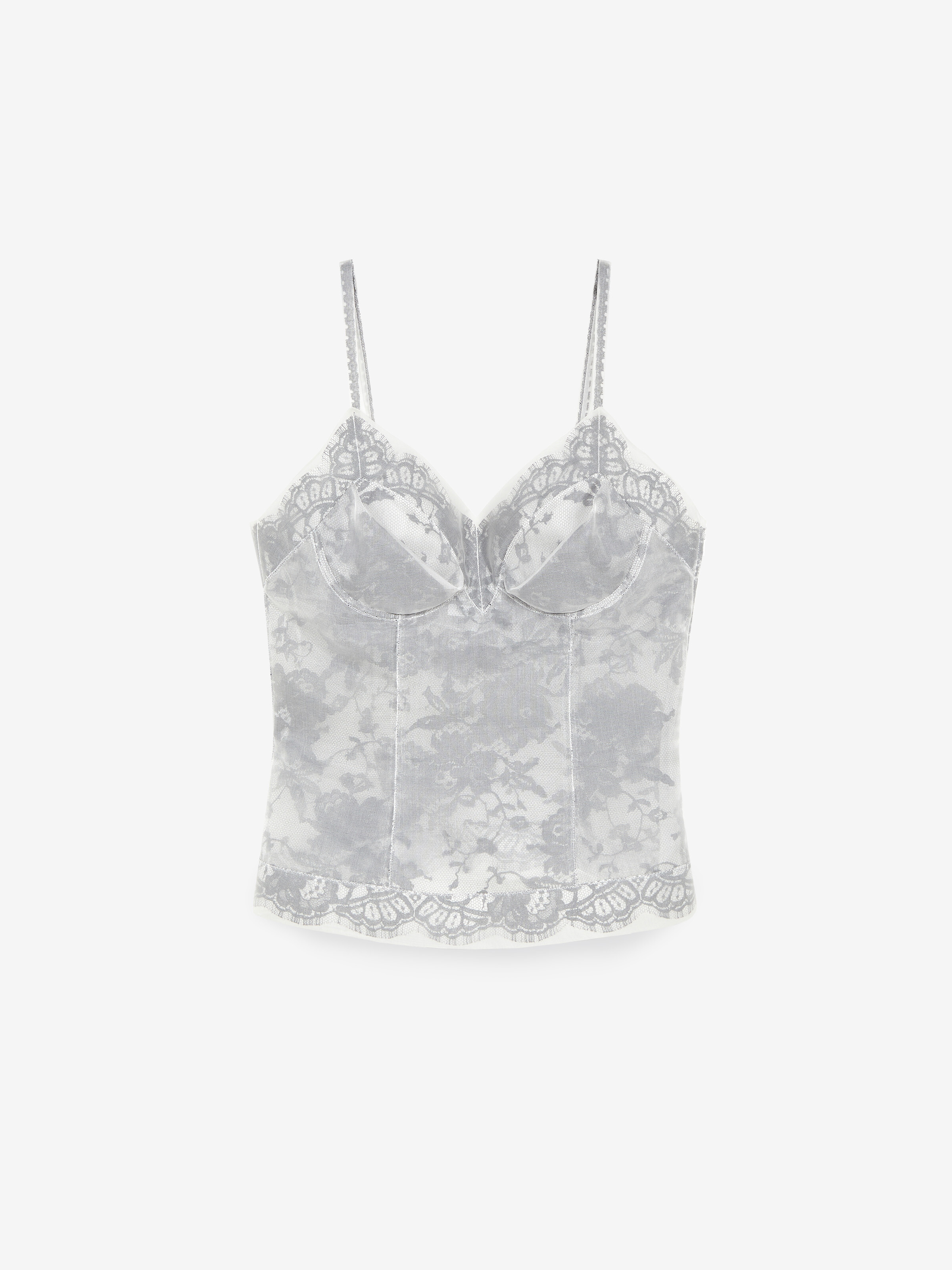 Haut en organza et dentelle florale