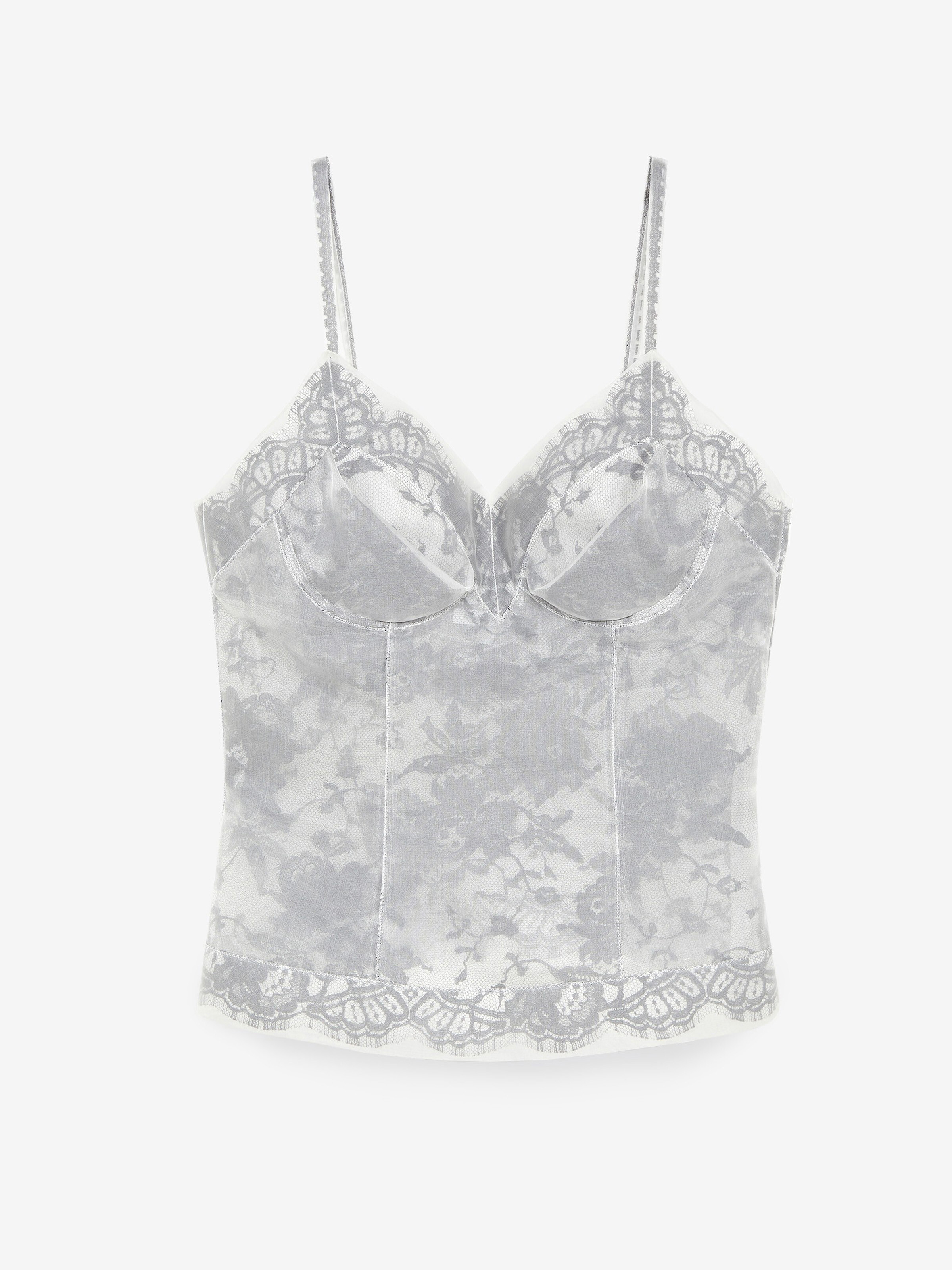 Floral Lace Organza Top