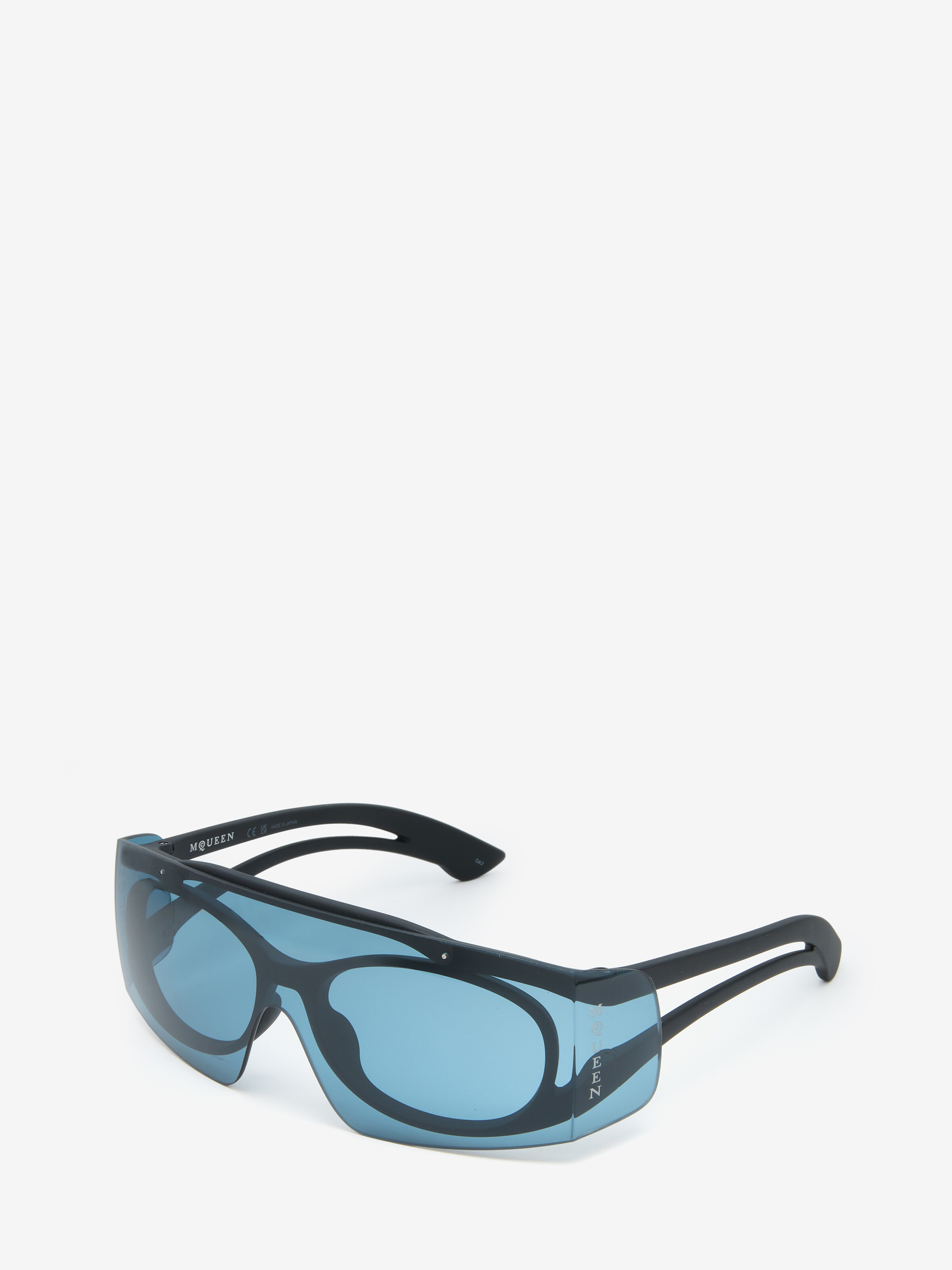 Zweifarbige Sonnenbrille in Schwarz/Blau in Bio Injection & Nylon Lens | Alexander McQueen - image 2