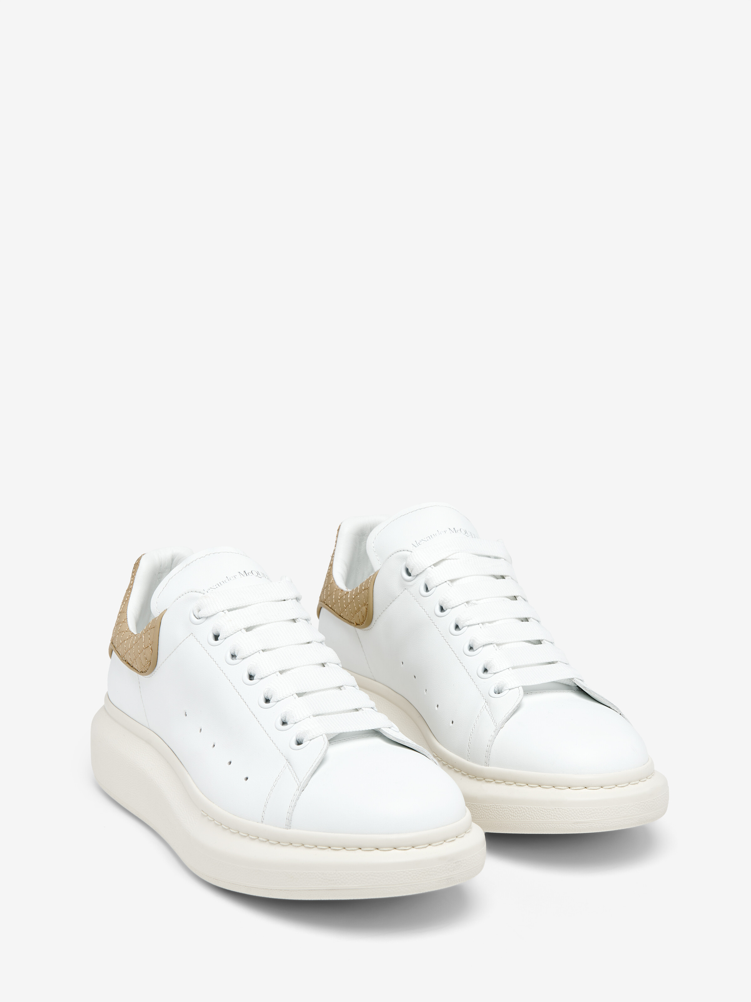 Sneakers Oversize pour Homme en Blanc/Beige in Cuir de veau | Alexander McQueen - image 2