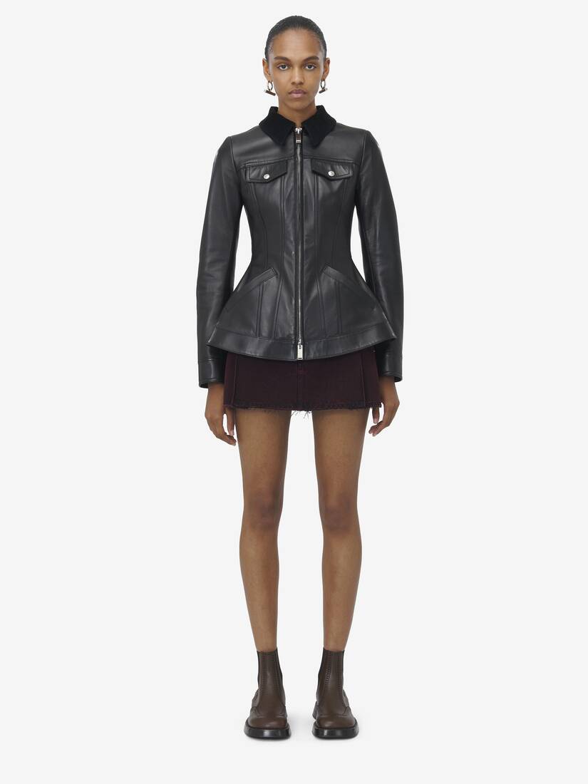 Peplum Leather Jacket | Alexander McQueen - image 2