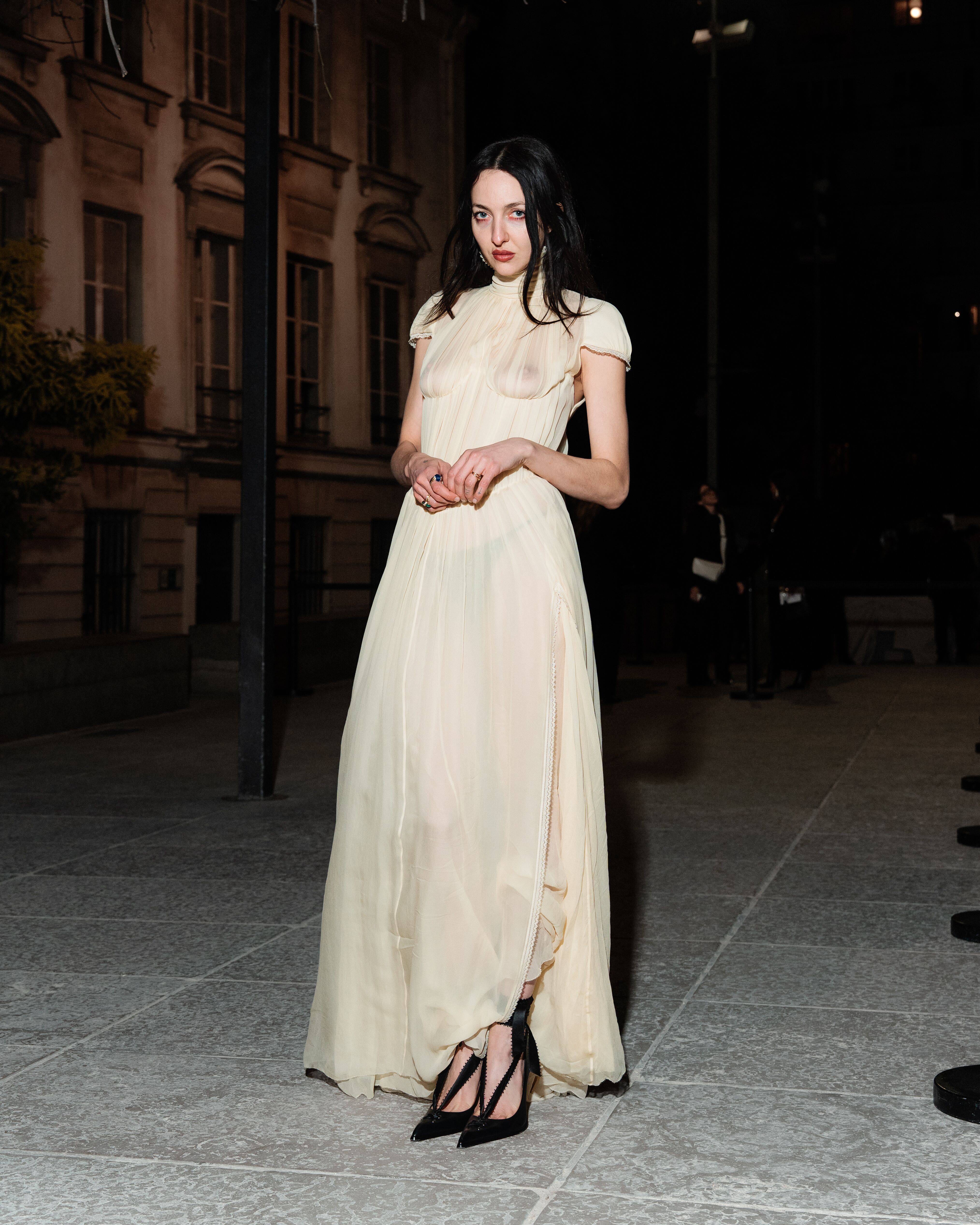 Tish Weinstock arriving at McQueen Autumn Winter 2025 Show