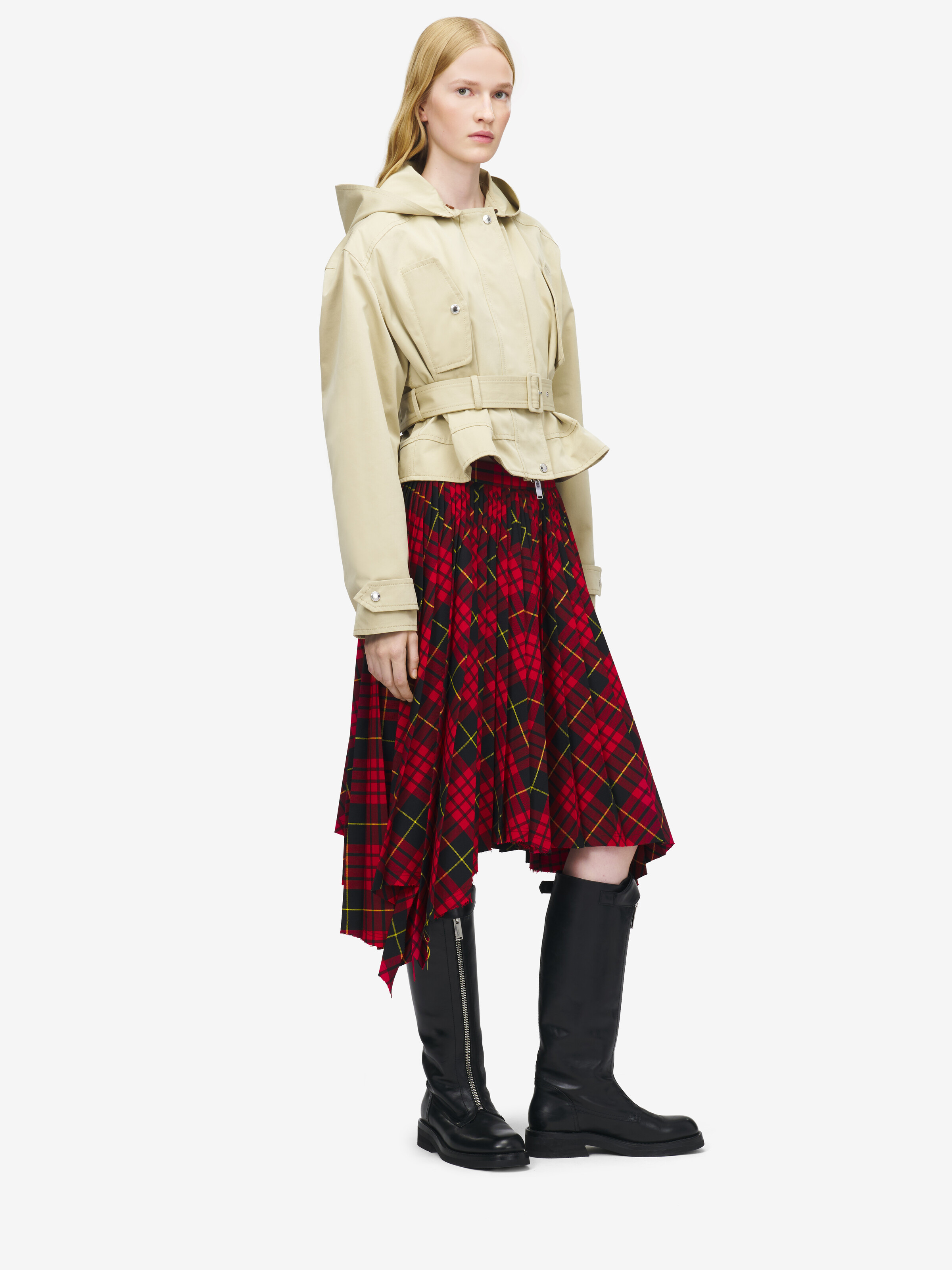 束腰腰饰裙摆夹克 in 100% 棉 | Alexander McQueen - image 3