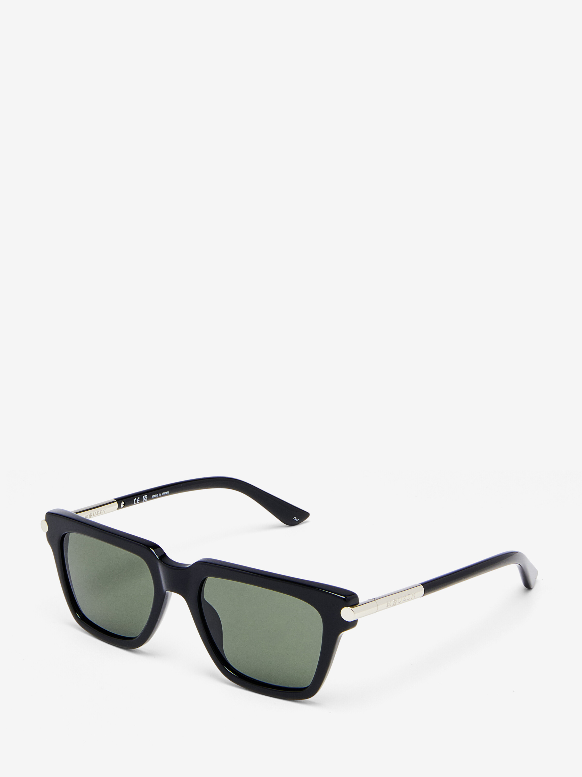 Men's T-bar Icon Square Sunglasses in Black/Grey in Recycle Acetate & Bio Nylon Lens | Alexander McQueen - image 3