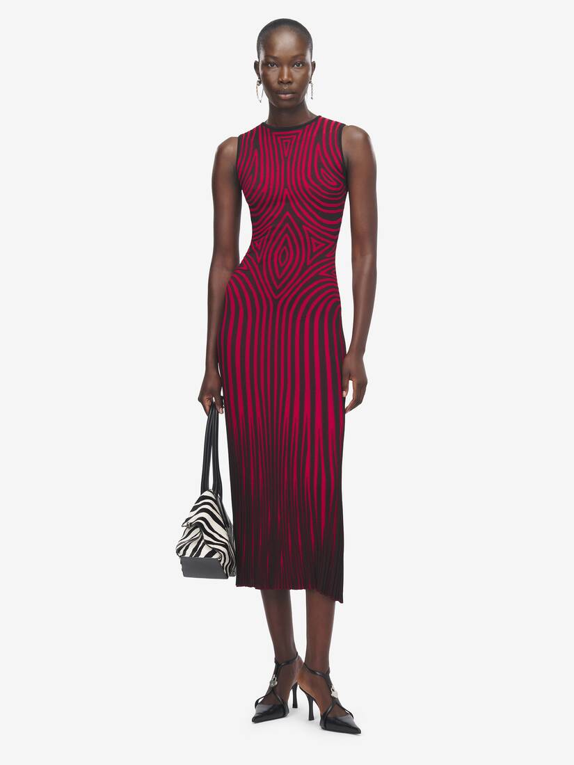 图形感线条针织中长连衣裙 | Alexander McQueen - image 2