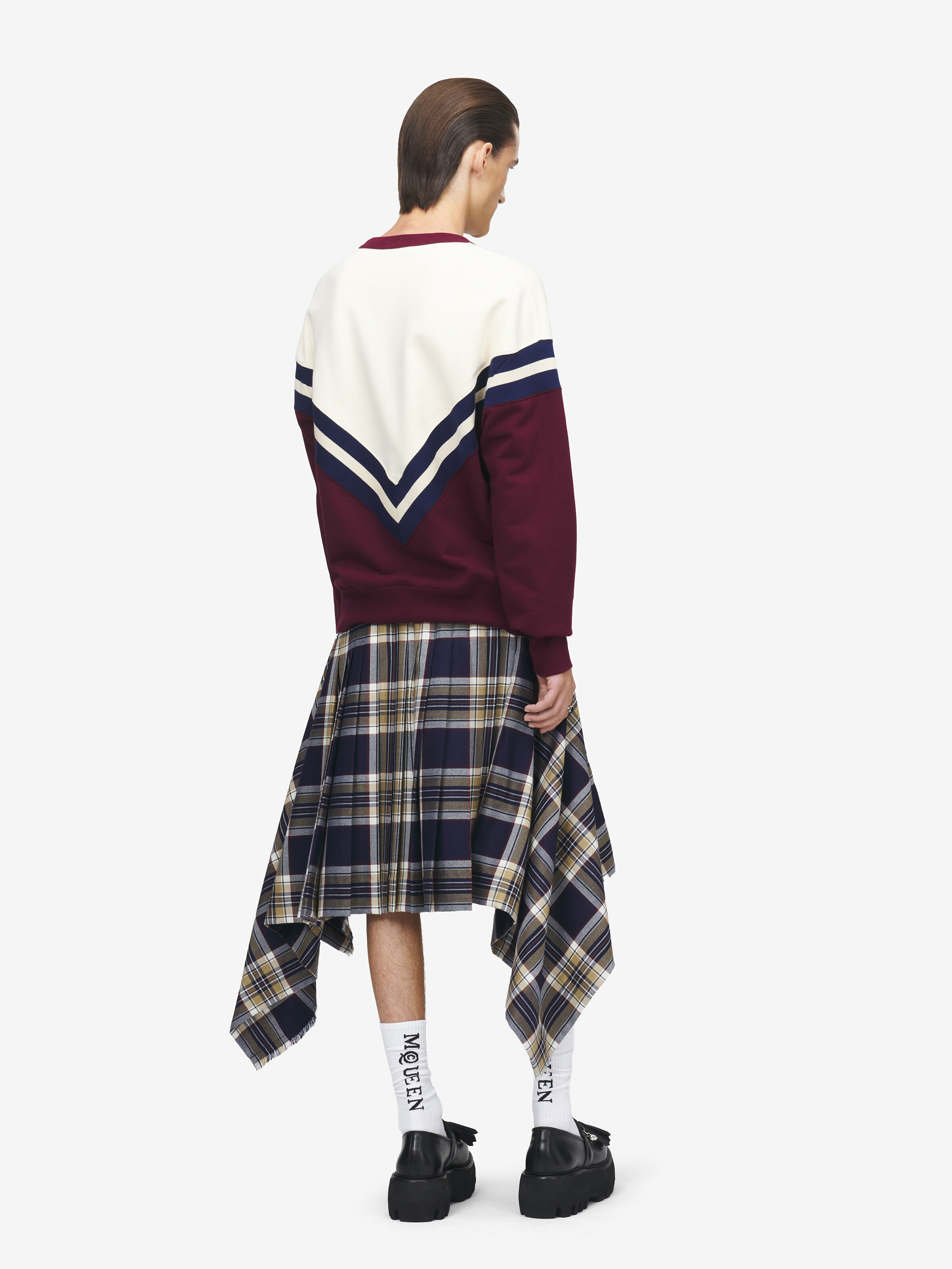 垂褶苏格兰短裙 in 100% 羊毛 | Alexander McQueen - image 4