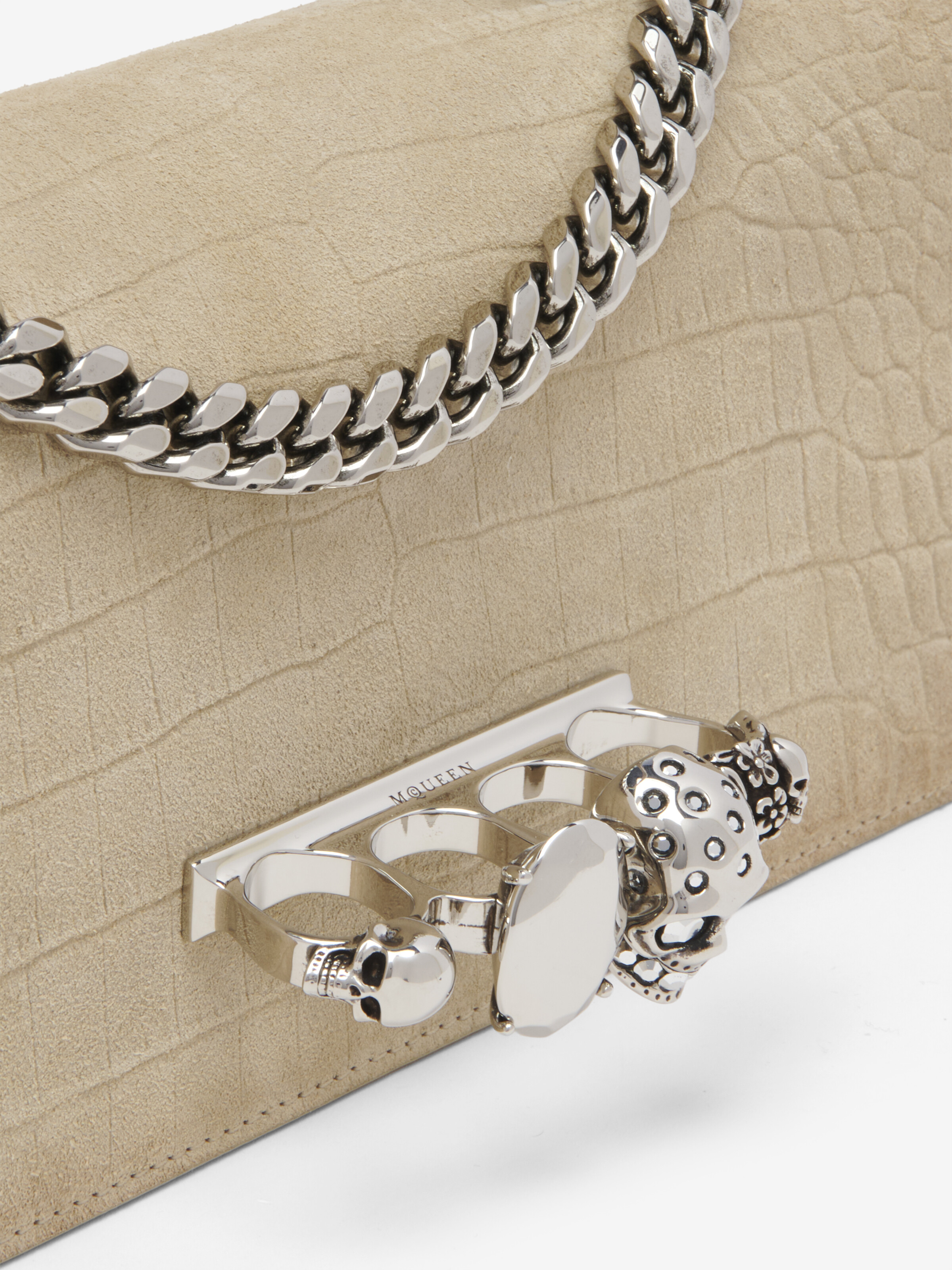 Women's Jewelled Top Handle in Light Brown in Calf Leather | Alexander McQueen - image 6