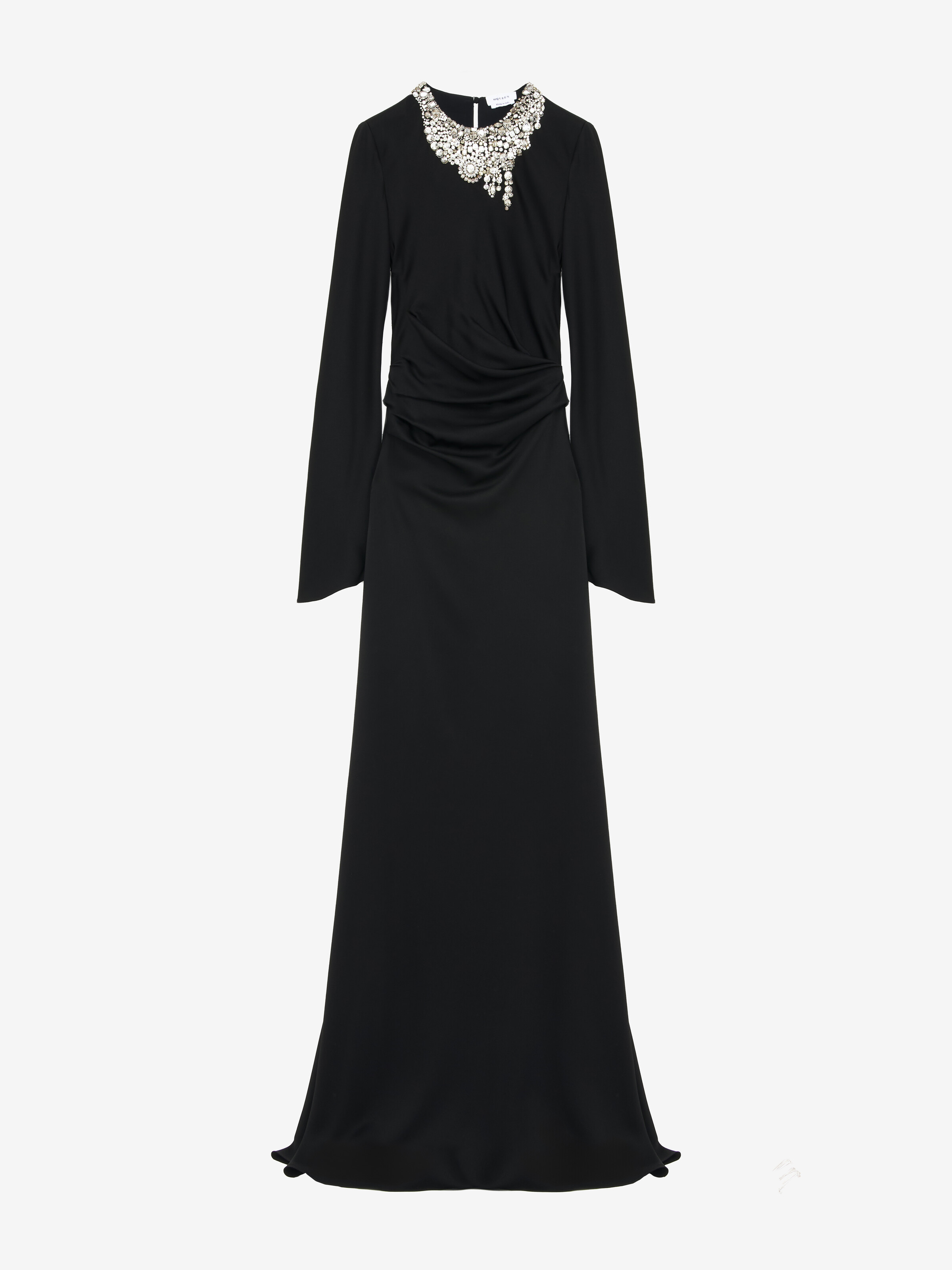 Women's Jewelled Embroidery Evening Dress in Black in 61% Viscose, 39% Acetate | Alexander McQueen - image 1