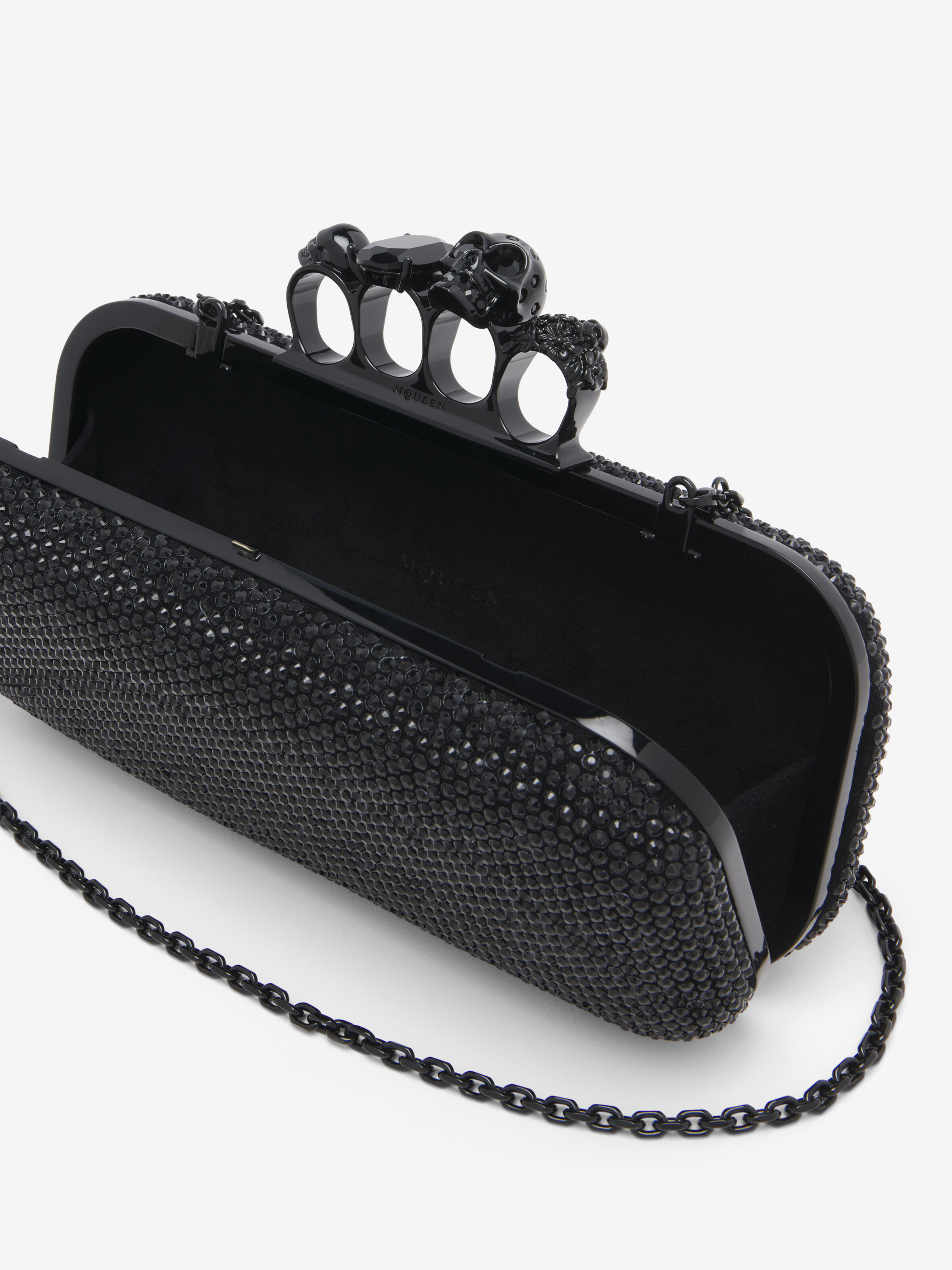 Longue minaudière Knuckle pour Femme en Noir in Cuir de veau | Alexander McQueen - image 5