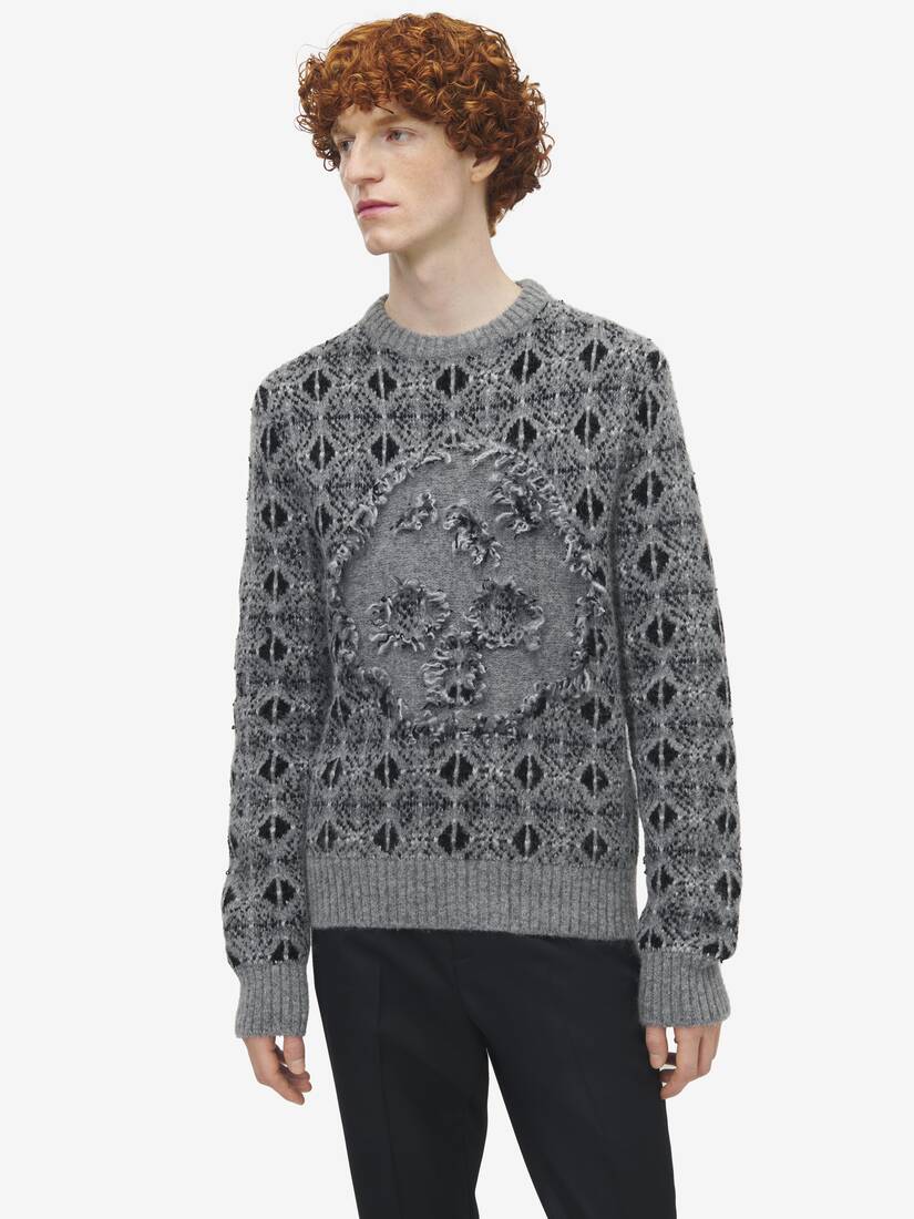 Pull Fair Isle Skull effet usé | Alexander McQueen - image 6