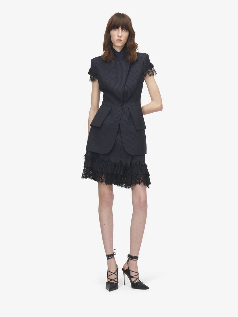 Pinstriped Short-Sleeved Jacket | Alexander McQueen - image 2