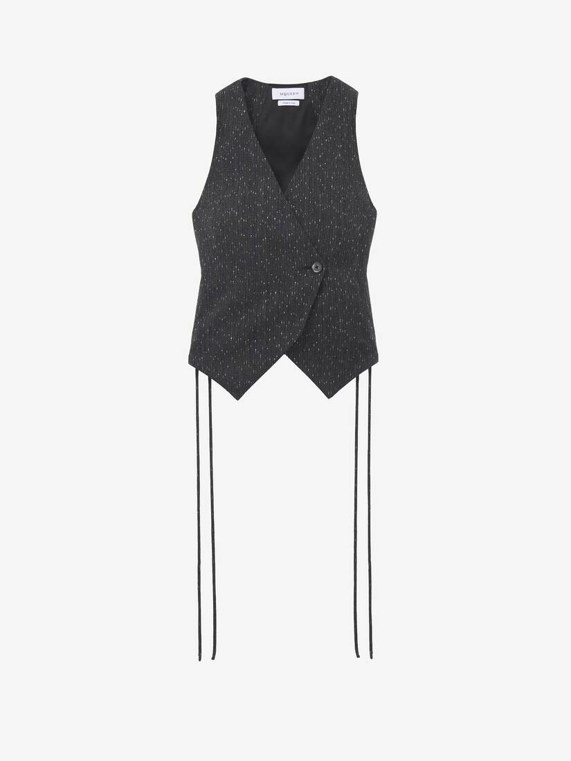 Gilet à corset lacé, à motif rayé moucheté | Alexander McQueen - image 1