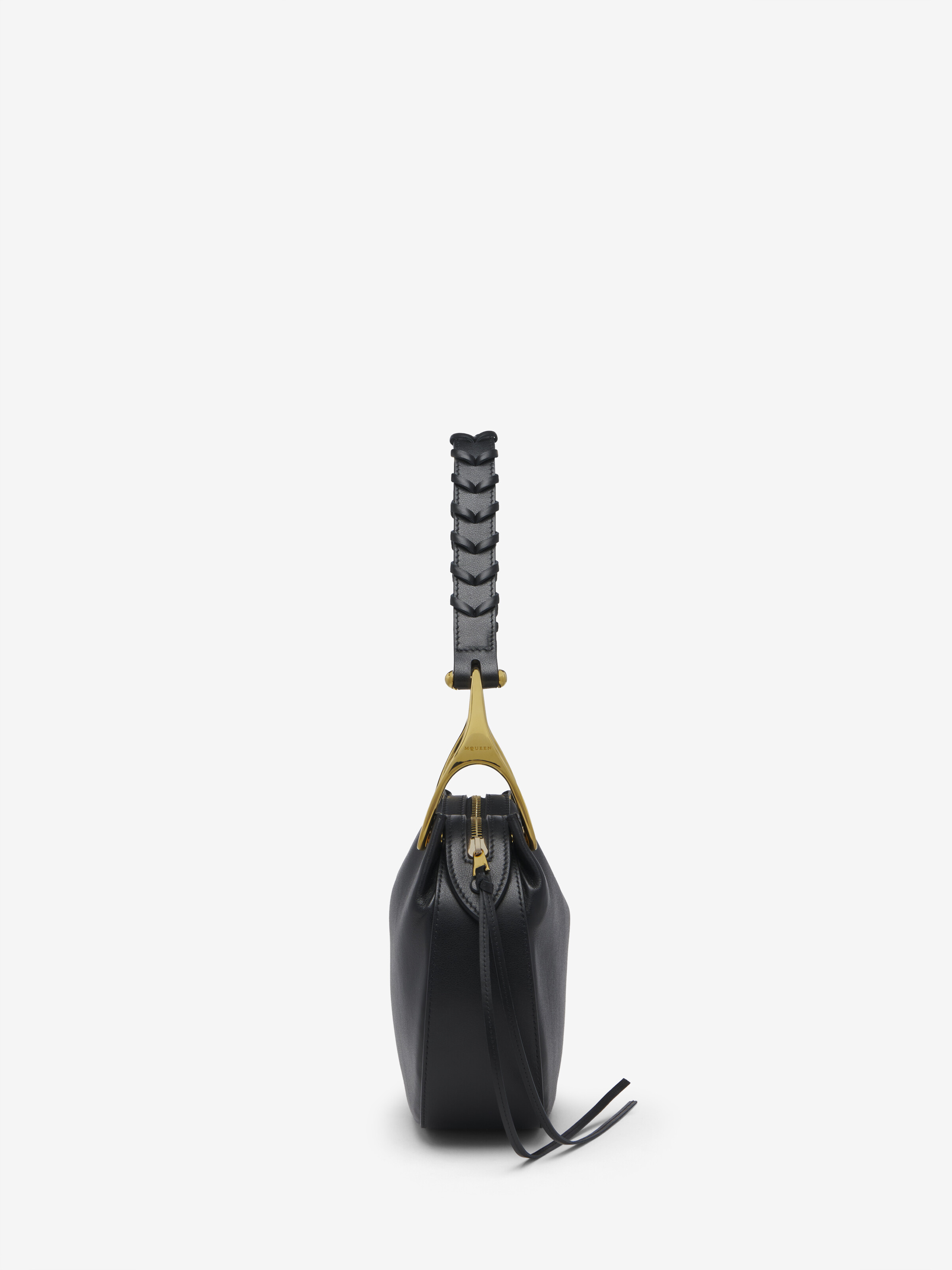 Borsa Wishbone a spalla da Donna in Nero in Pelle di vitello | Alexander McQueen - image 3